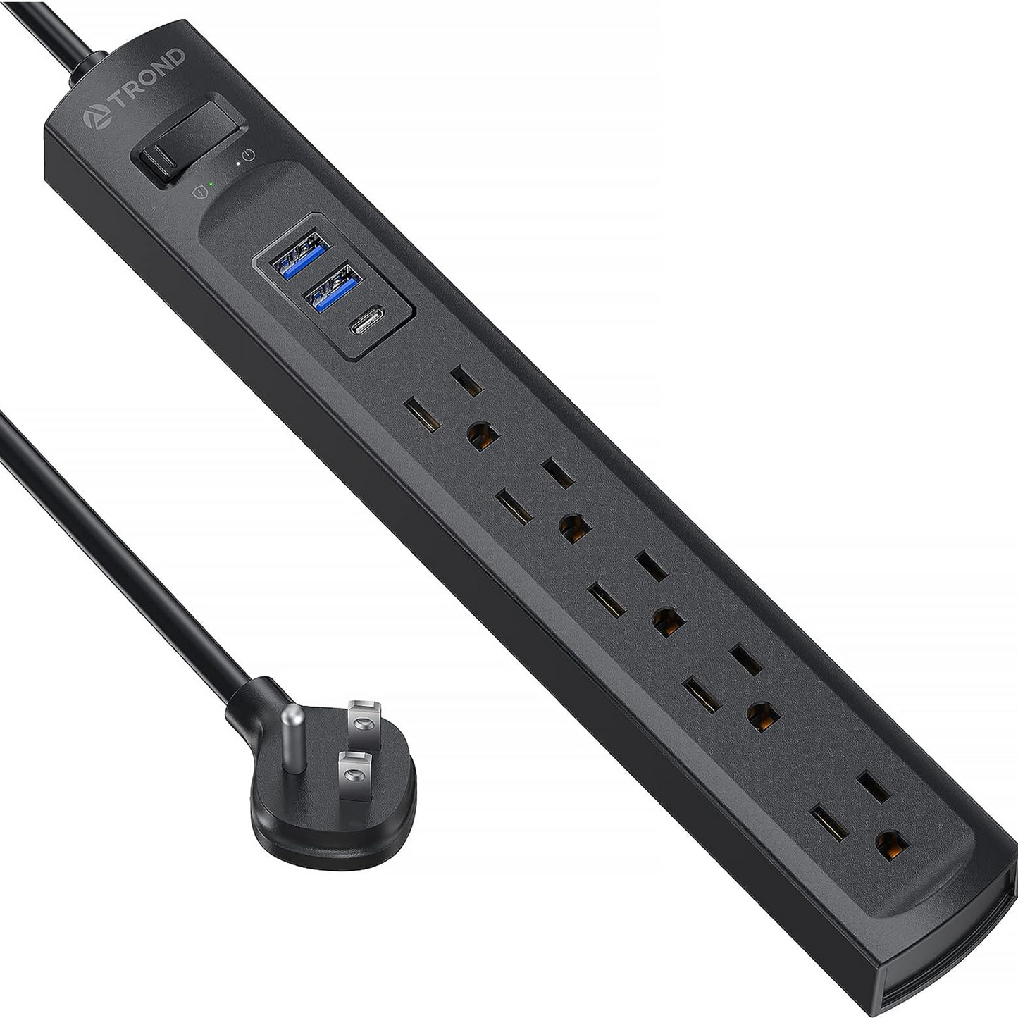 6FT 5 AC Outlets & 3 USB Ports Power Strip Surge Protector