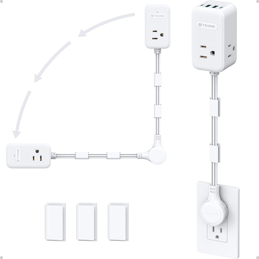 Electrical Outlet Extender 360° Rotating Plug with 20W USB C