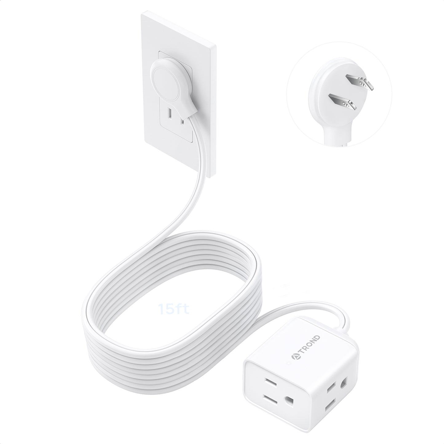 Indoor 2 Prong to 3 Prong Extension Cord