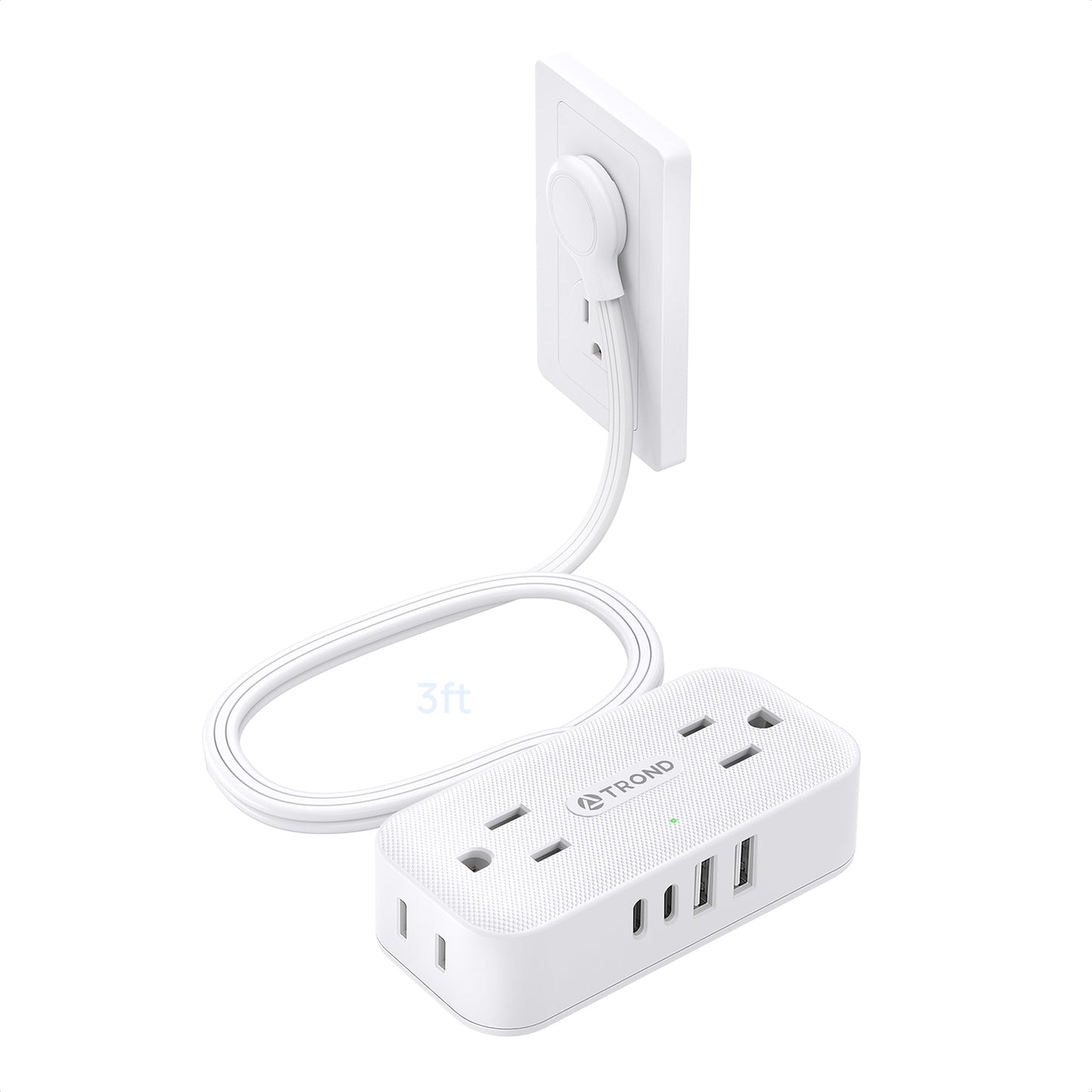 Flat Plug Power Strip, Small Flat Extension Cord