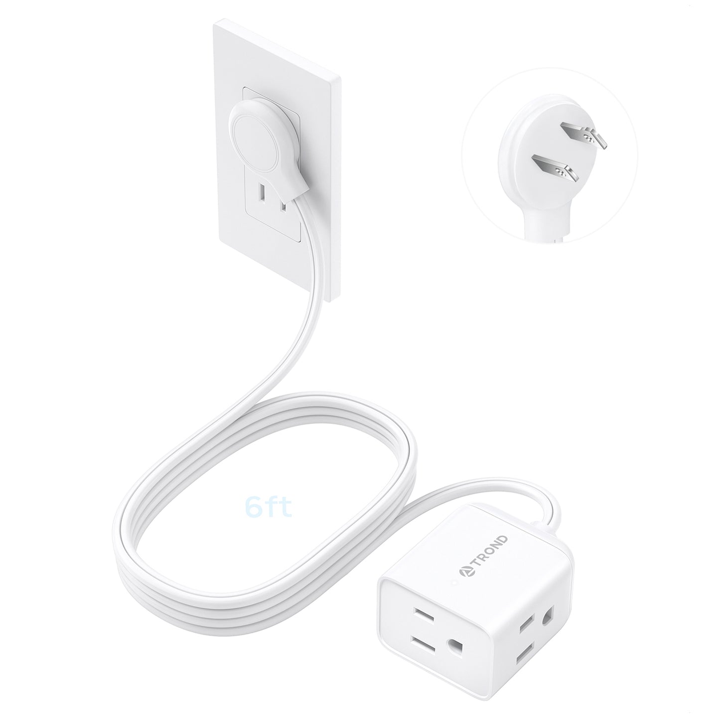Indoor 2 Prong to 3 Prong Extension Cord