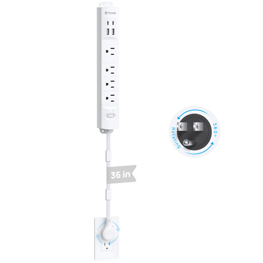Outlet Extender with 360° Rotating Plug