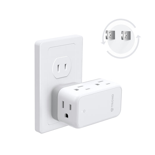 2 Prong to 3 Prong Outlet Adapter, 2 Prong Power Strip with Rotating Plug and 6 AC Outlets