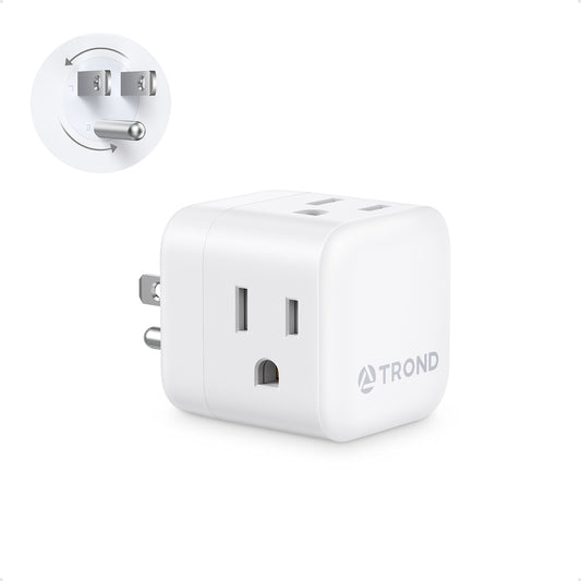Outlet Extender with 360 Rotating Plug - 3 Way Outlet Splitter