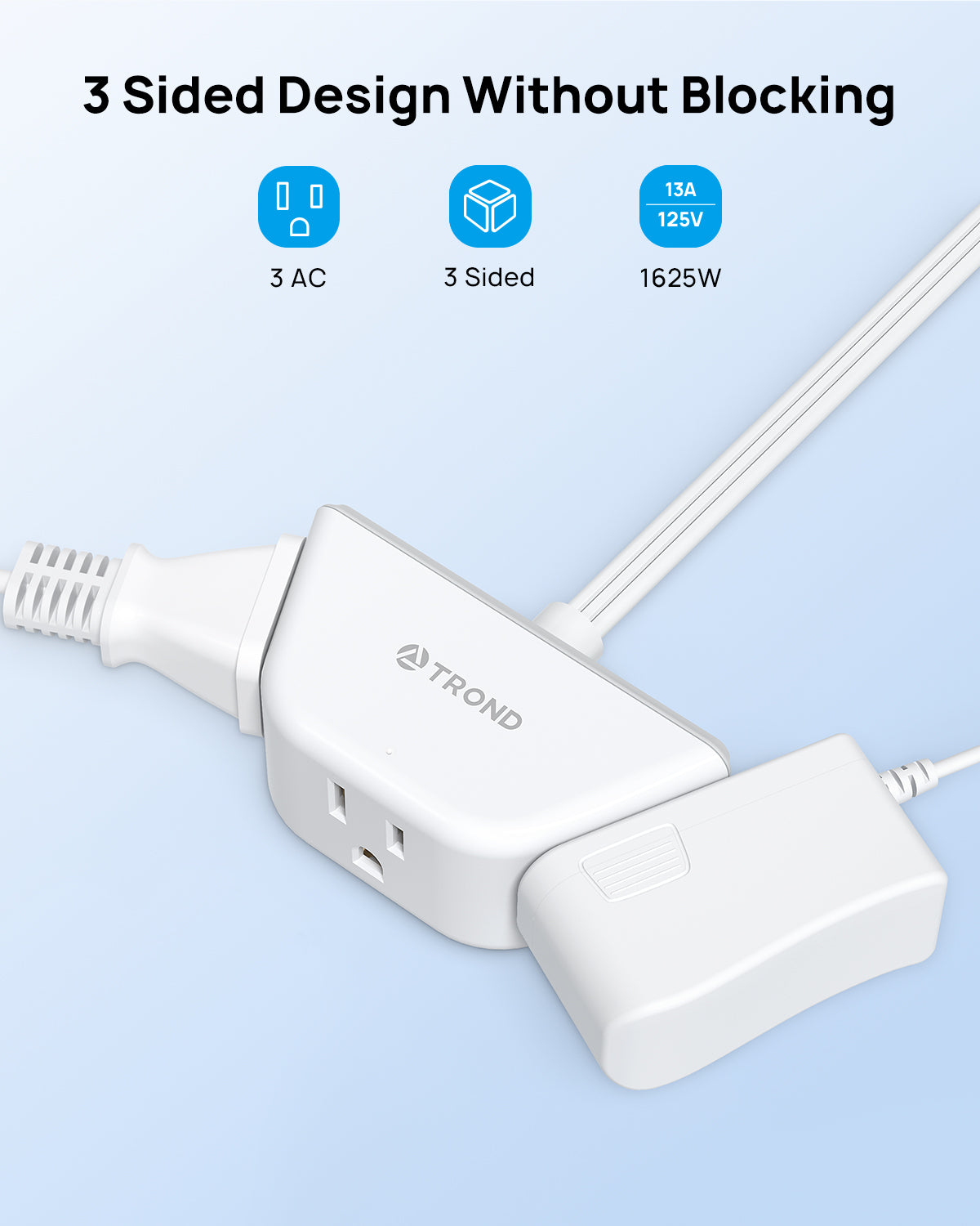 Short Flat Extension Cord Flat Plug Power Strip