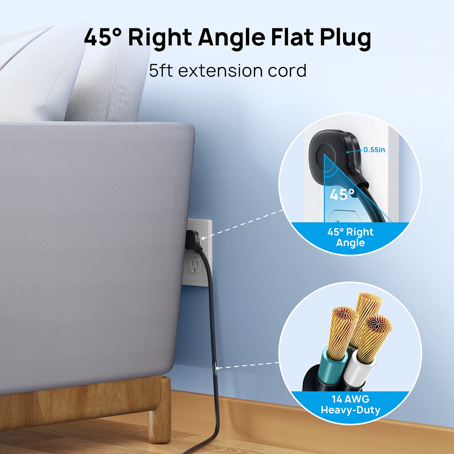 Power Strip Surge Protector, TROND 10 Widely Spaced Outlets with 4 USB Ports
