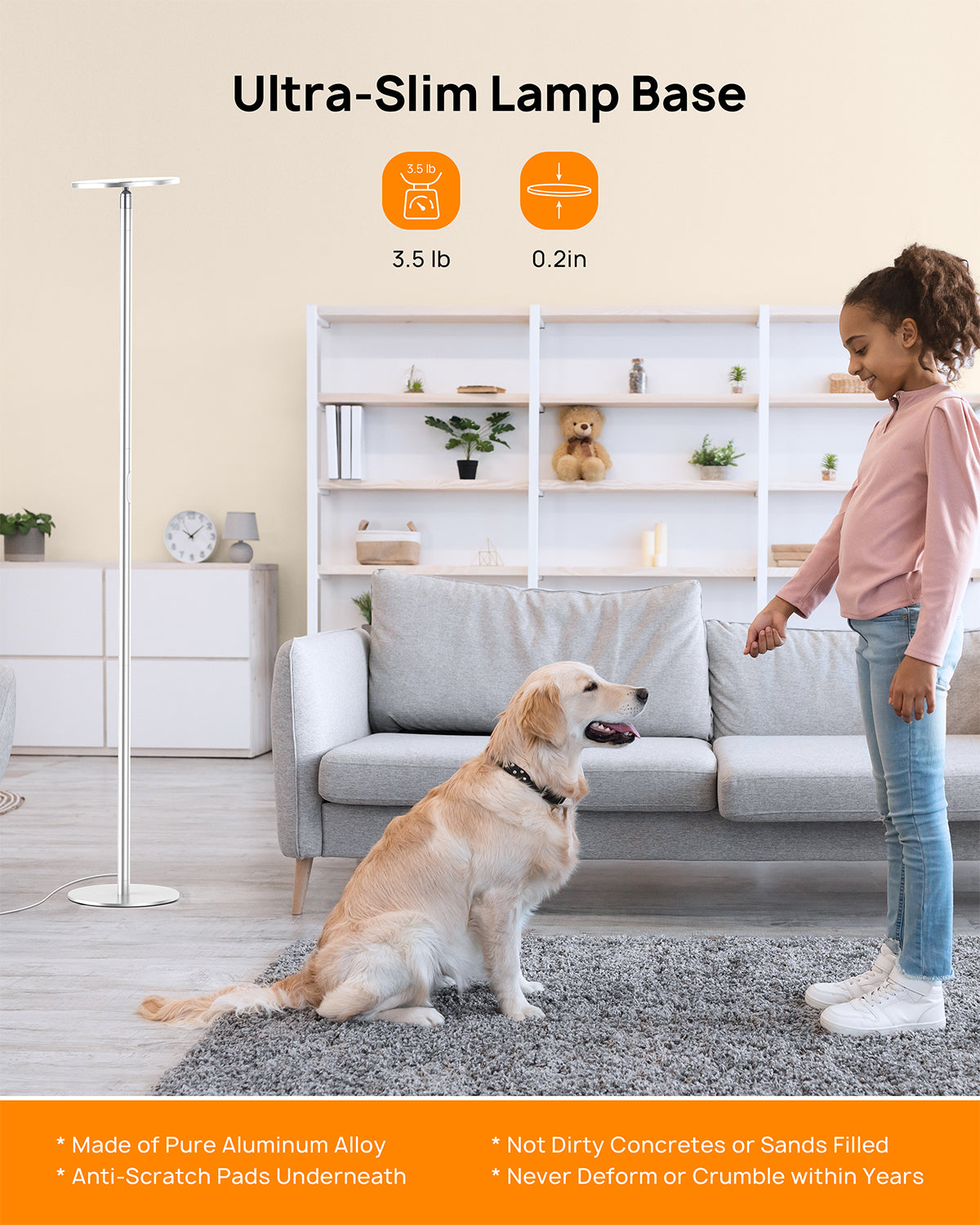 Floor Lamps for Living Room - 5000LM Super Bright LED Torchiere Floor Lamp