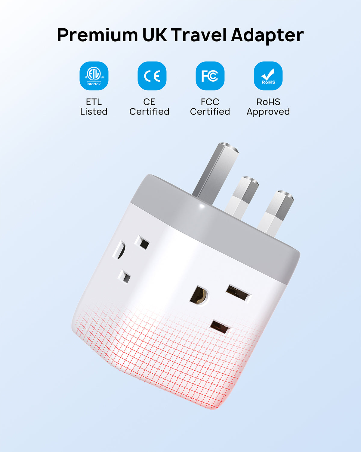 Travel Plug Adapter for US to UK
