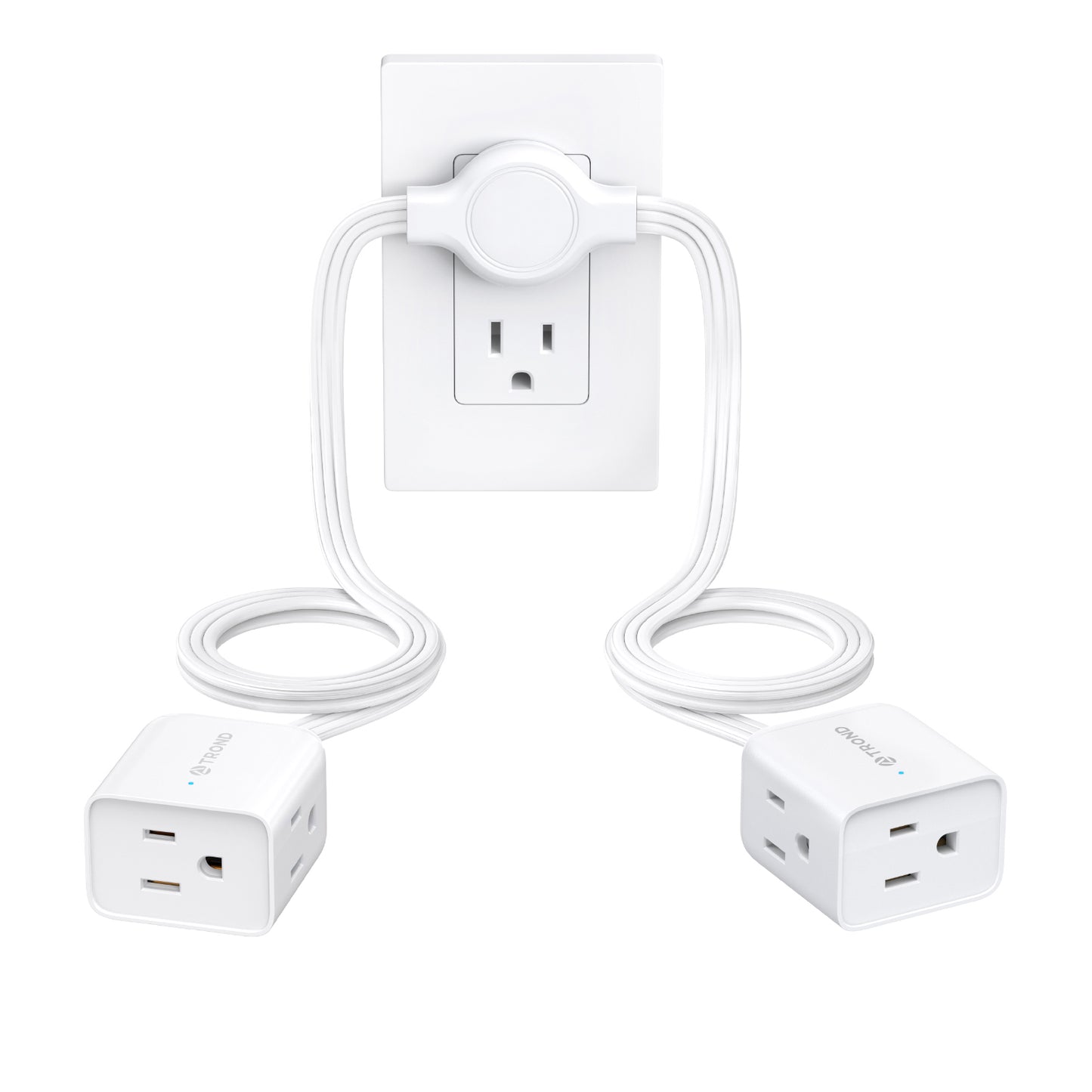 Split Extension Cord Power Strip,Low-Profile Flat Plug