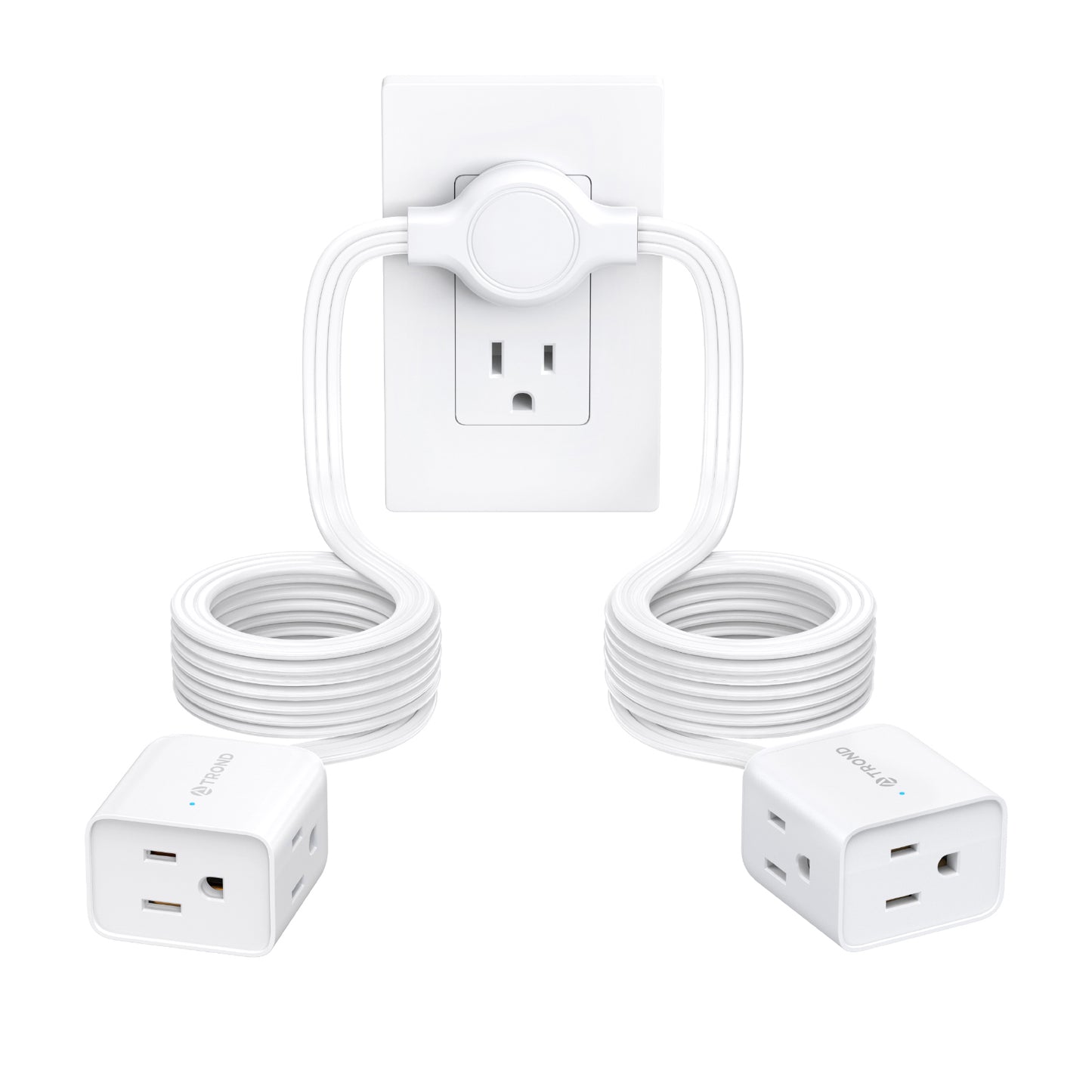 Split Extension Cord Power Strip,Low-Profile Flat Plug