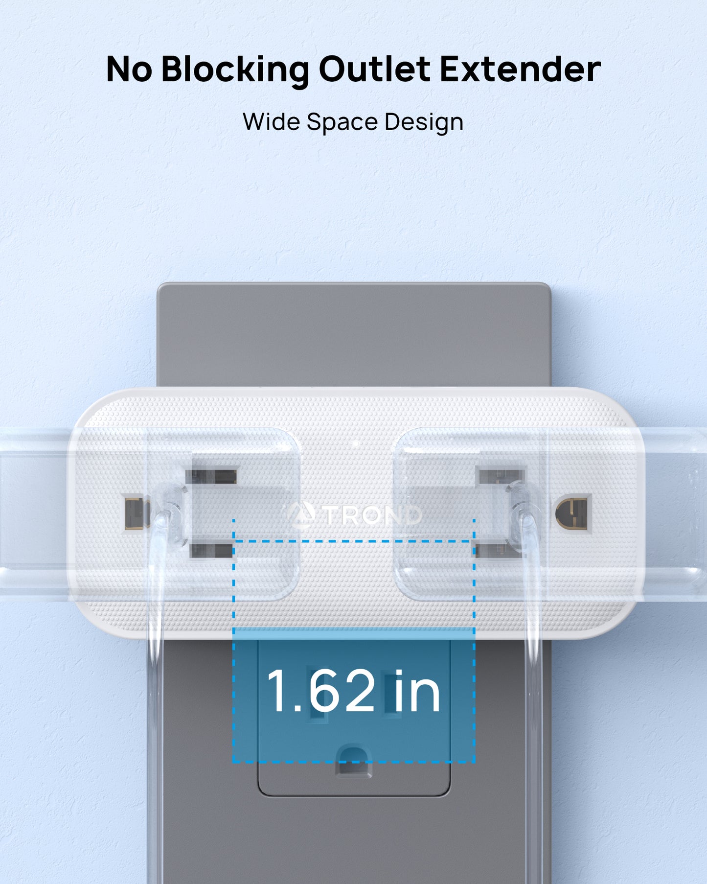TROND Outlet Extender, Multi Plug Outlet with 4 Electrical Outlets 4 USB Ports