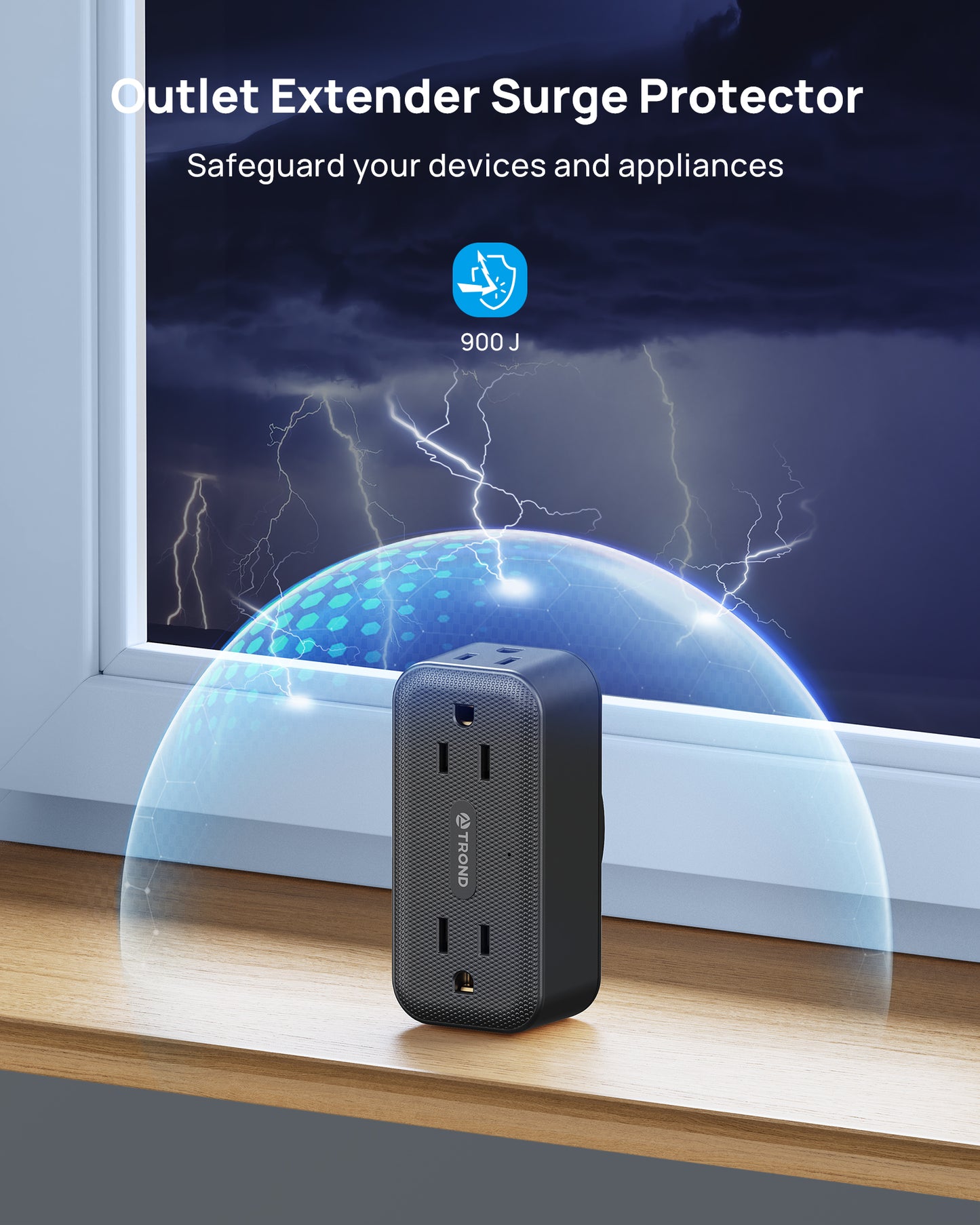 360° Rotating Outlet Adapter, Surge Protector Outlet Extender