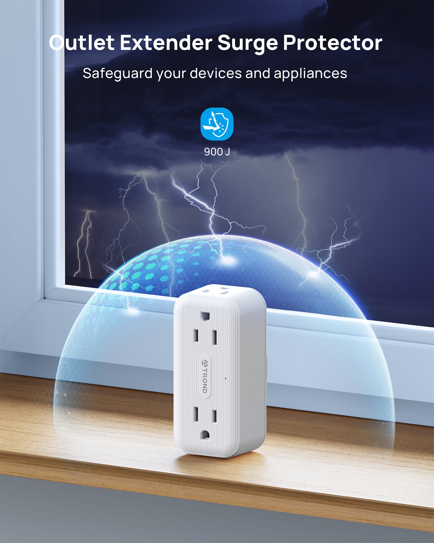 Wall Outlet Extender 2 Pack, Multi Plug Wall Outlet with 360 Rotating Plug