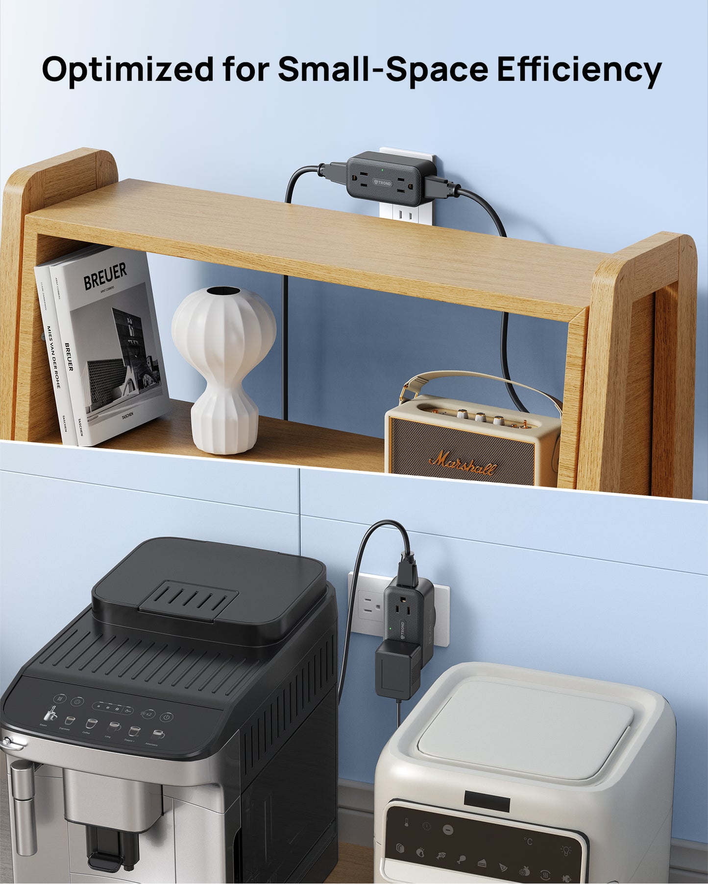 360° Rotating Outlet Adapter, Surge Protector Outlet Extender
