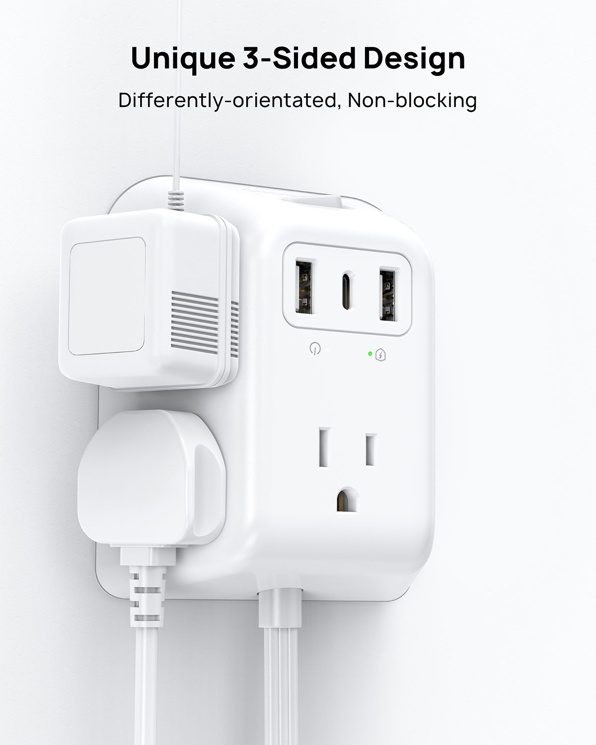 Surge Protector Power Strip - 5 Widely Spaced AC Outlets