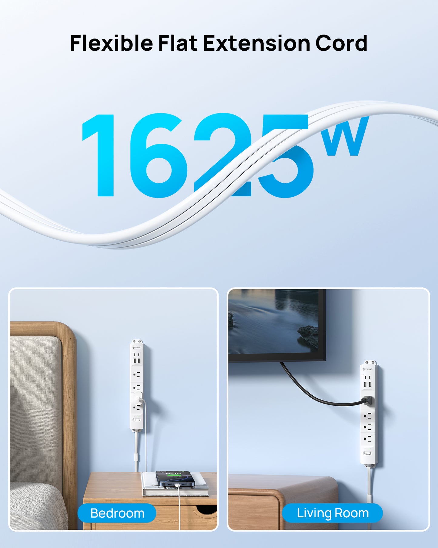 Outlet Extender with 360° Rotating Plug