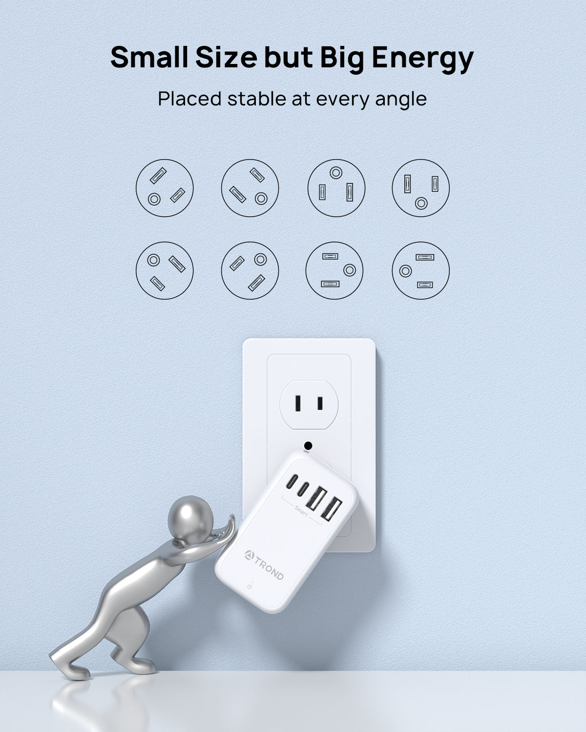 3 Prong to 2 Prong Adapter with Rotating Plug