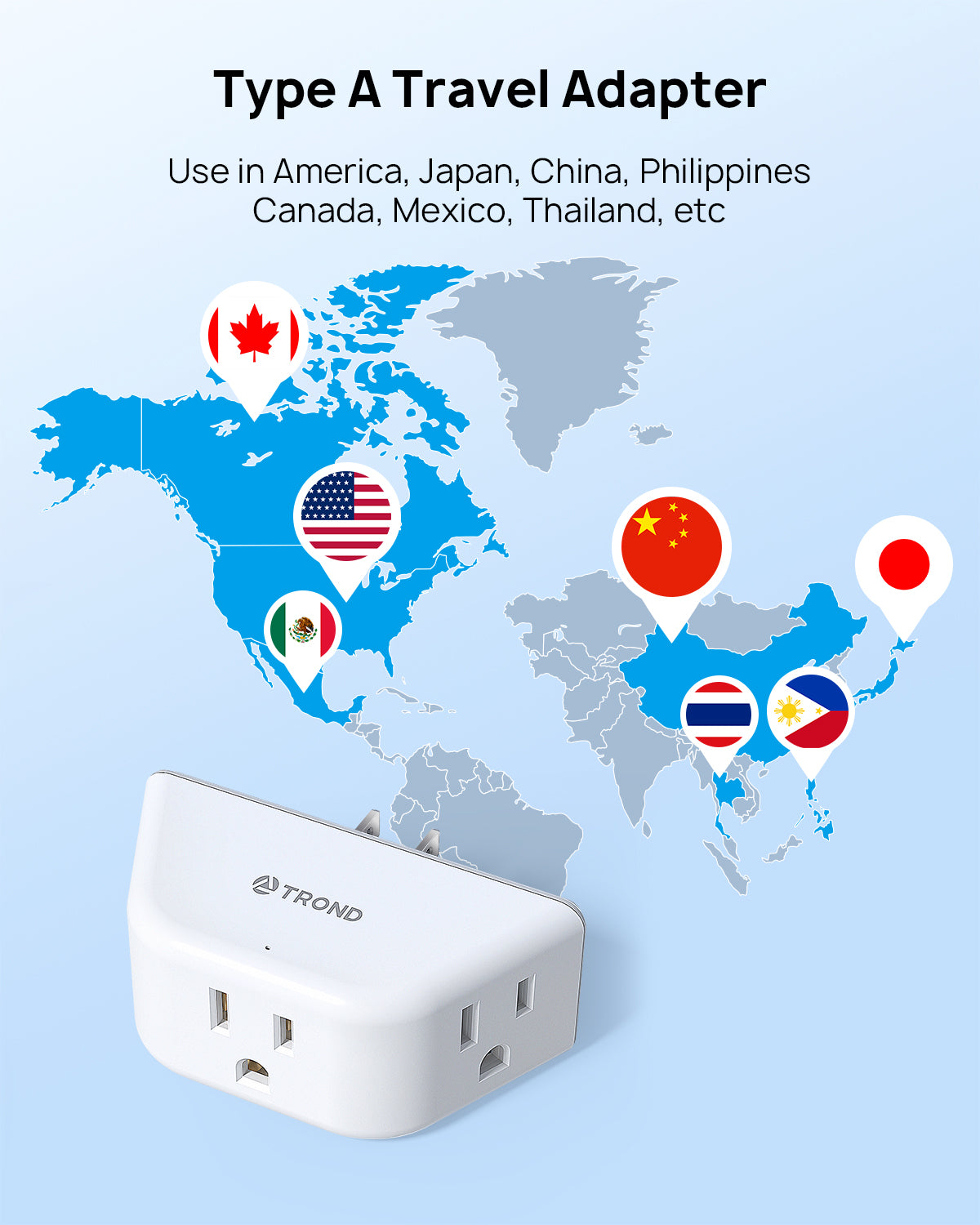 2 Prong to 3 Prong Outlet Adapter, 2 Prong Outlet Extender