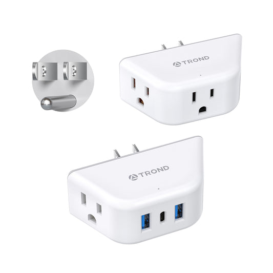 Multi Plug Outlet Extender with USB - 2 Pack Multiple Outlet Splitter