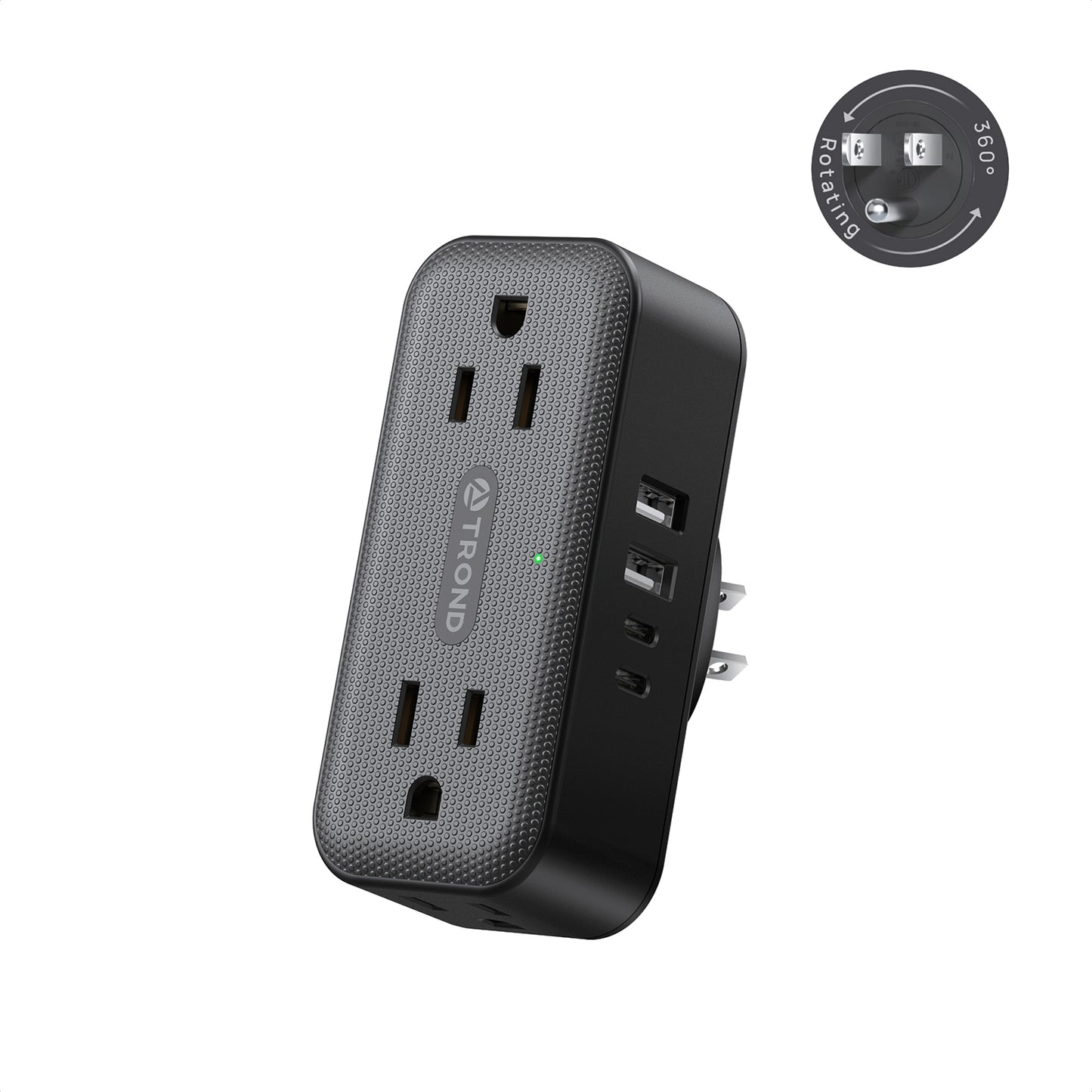Wall Outlet Extender with 360 Rotating Plug, Multi Plug Wall Outlet