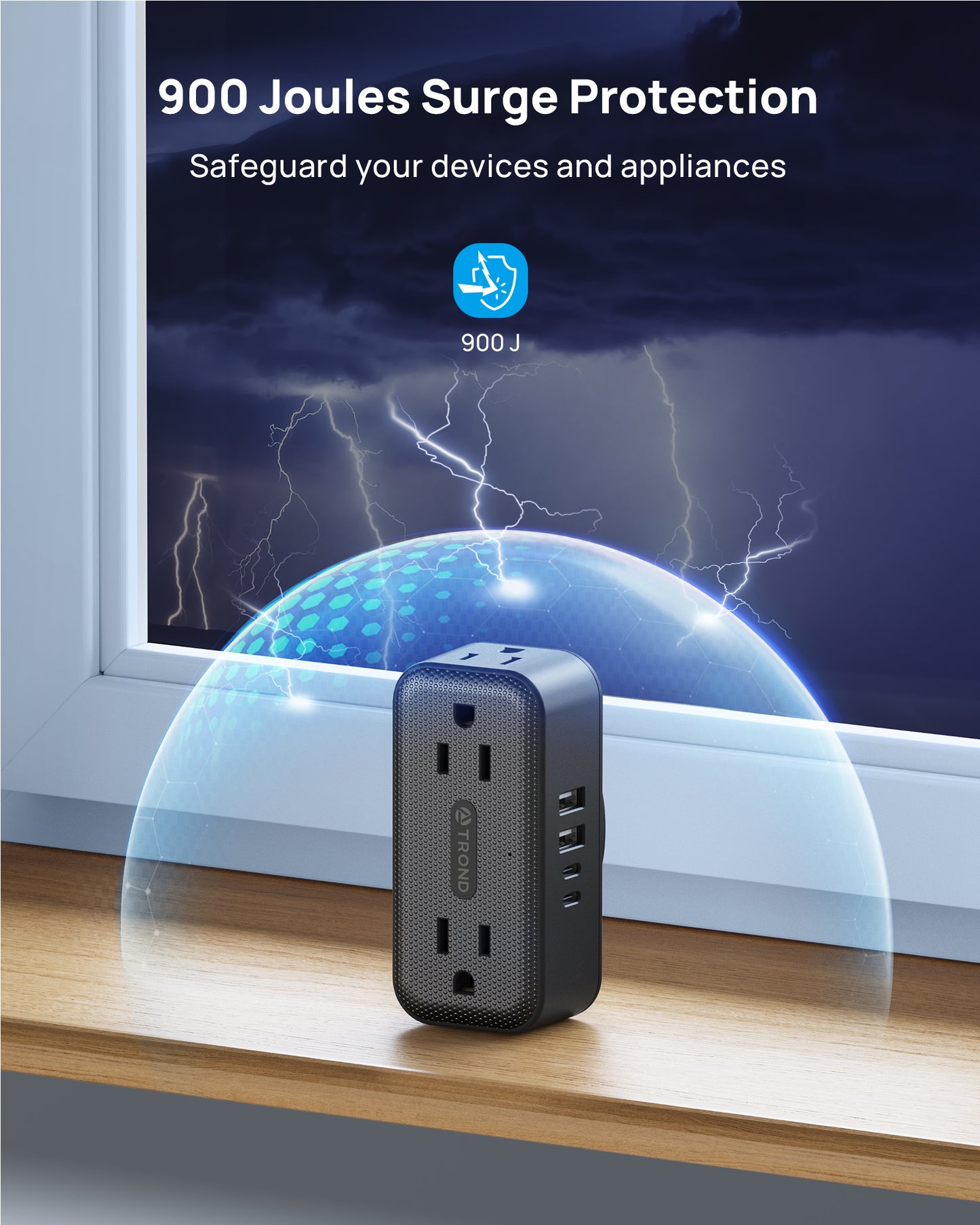 Wall Outlet Extender with 360 Rotating Plug, Multi Plug Wall Outlet