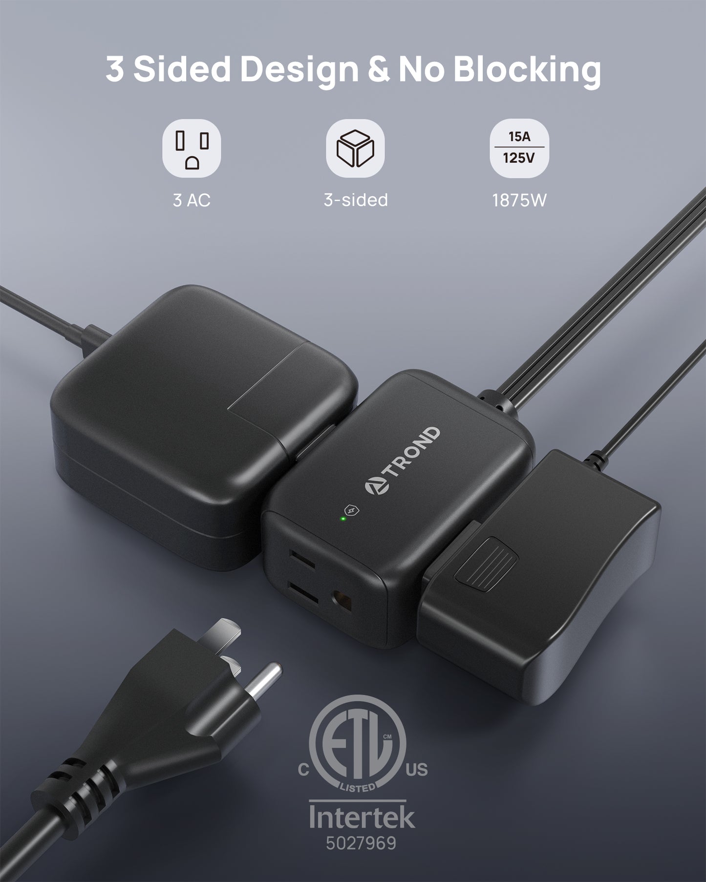 360° Rotating Flat Plug Outlet Extender