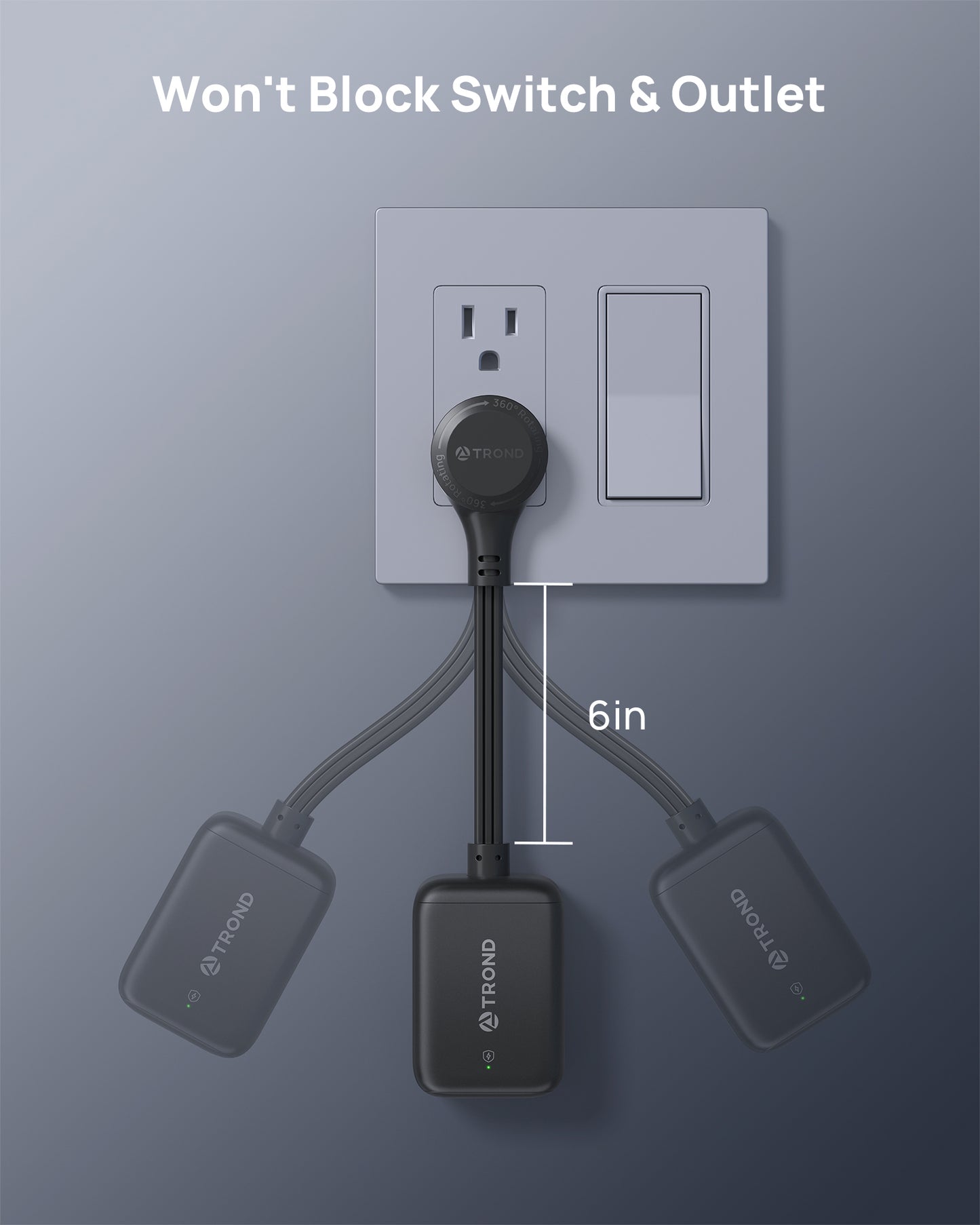 360° Rotating Flat Plug Outlet Extender