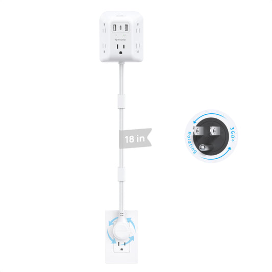 Outlet Extender Stick with 360° Rotating Plug