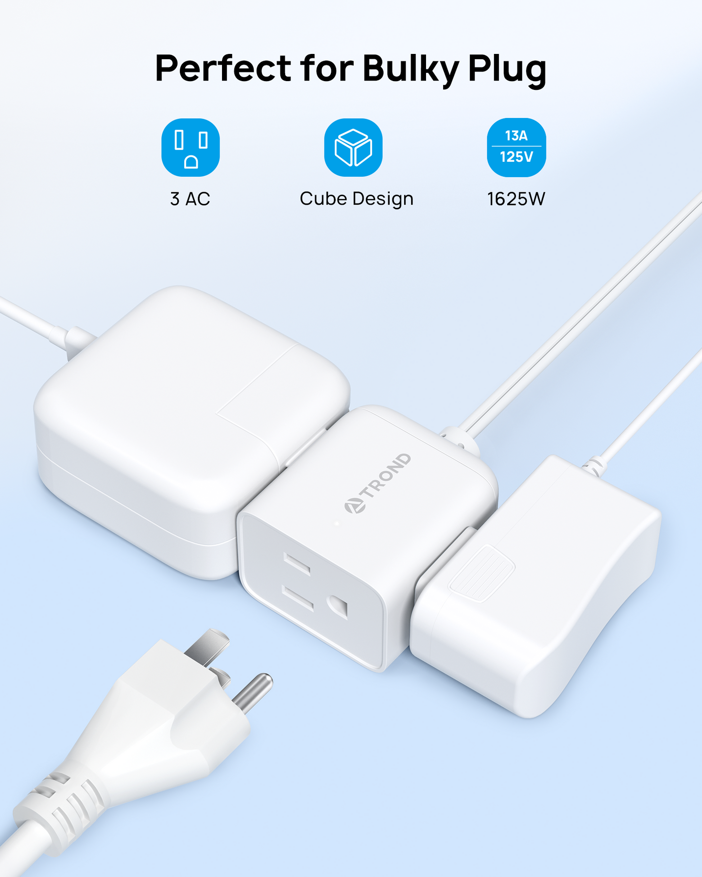 Indoor 2 Prong to 3 Prong Extension Cord