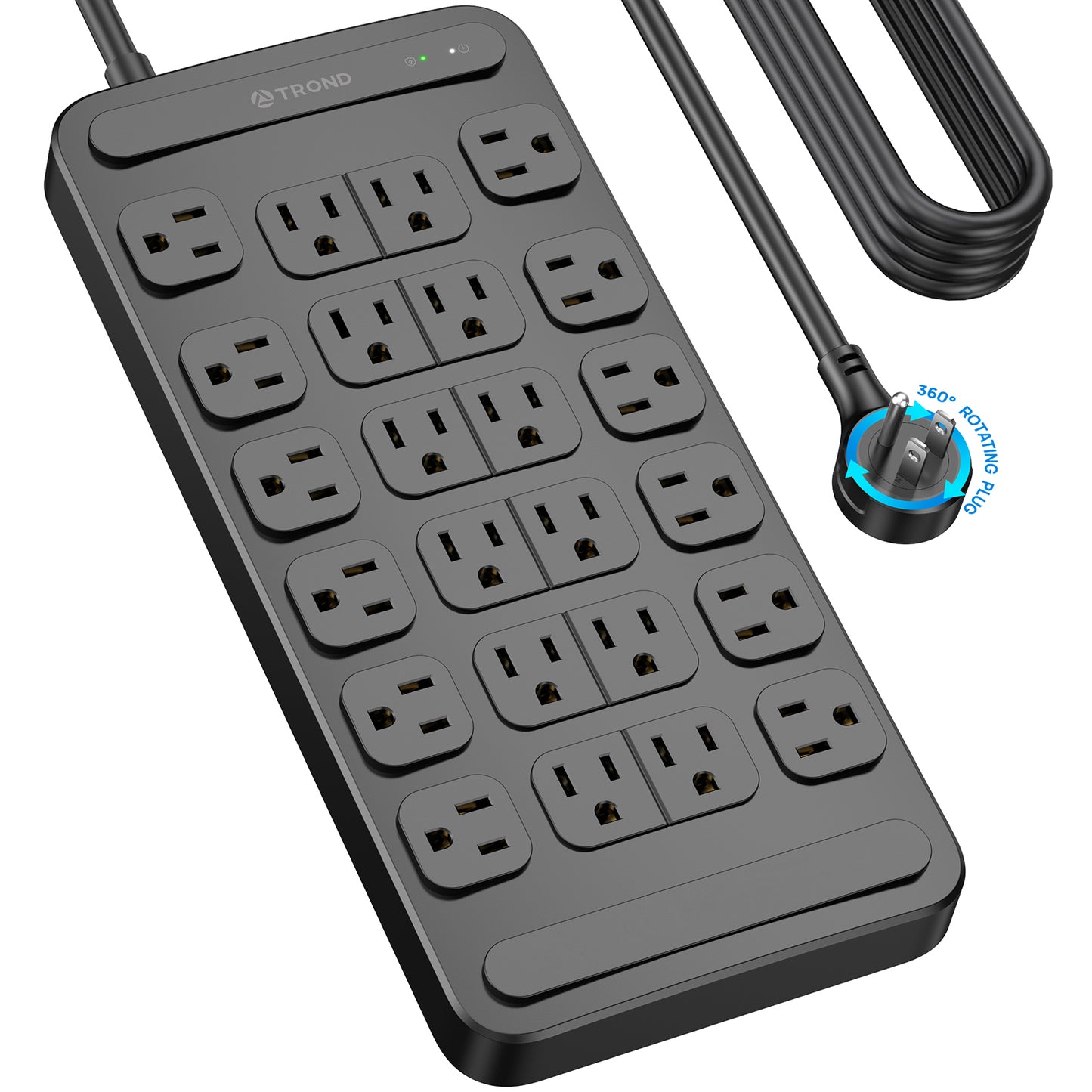 Surge Protector Power Strip with 360° Rotating Plug, 24AC Outlets