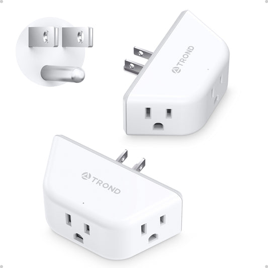 Multi Plug Outlet Extender 2 Pack - TROND Electrical Wall Outlet Splitter