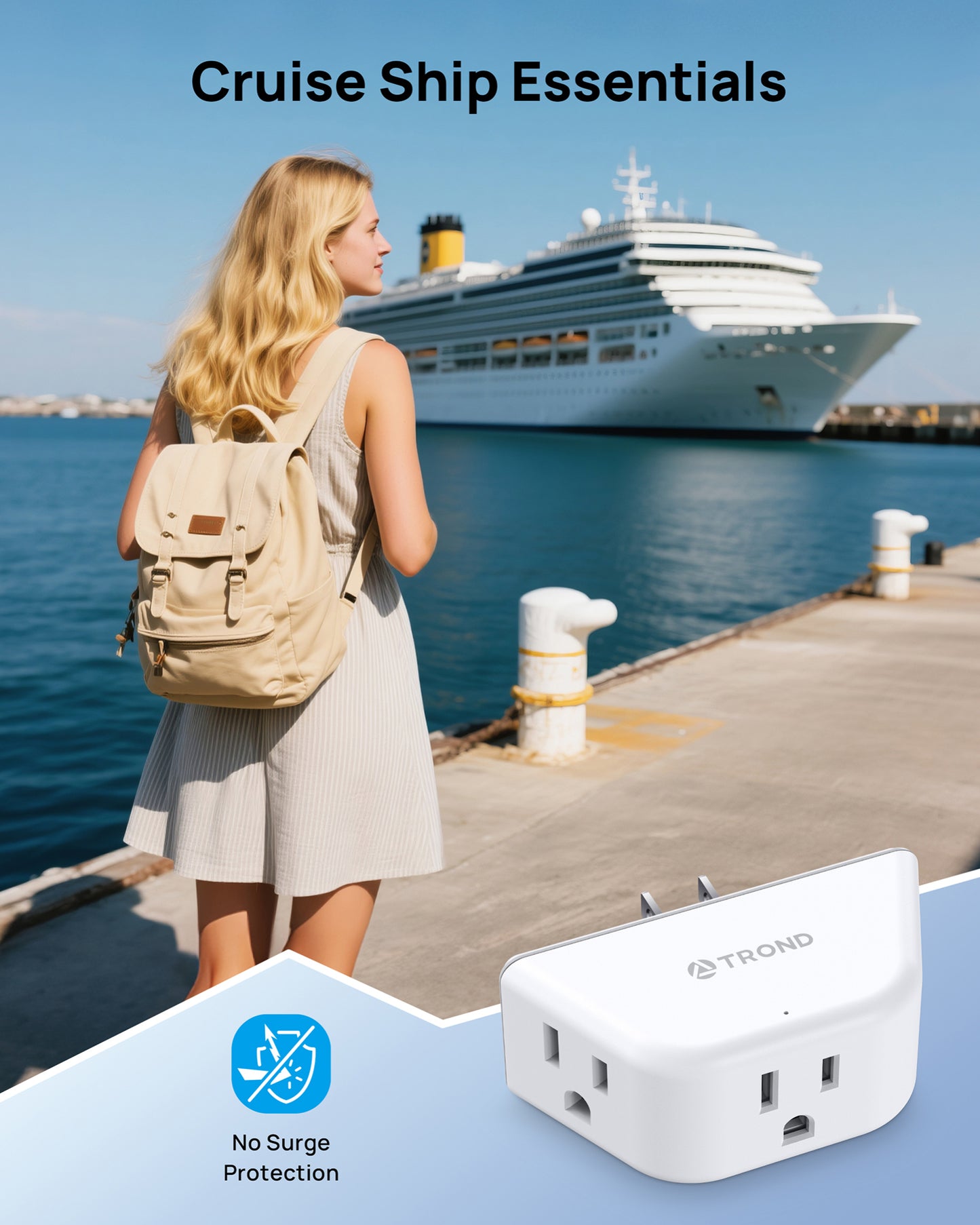 Multi Plug Outlet Extender 2 Pack - TROND Electrical Wall Outlet Splitter