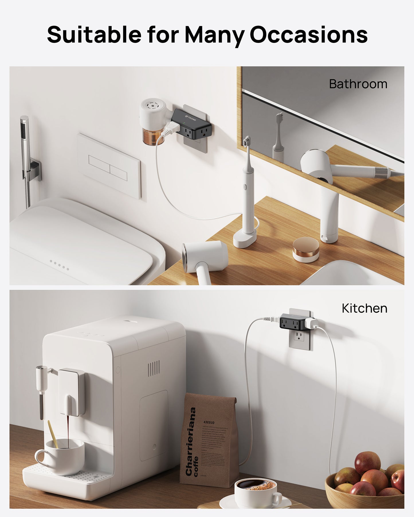 Outlet Extender Surge Protector - Multi Plug Wall Outlet