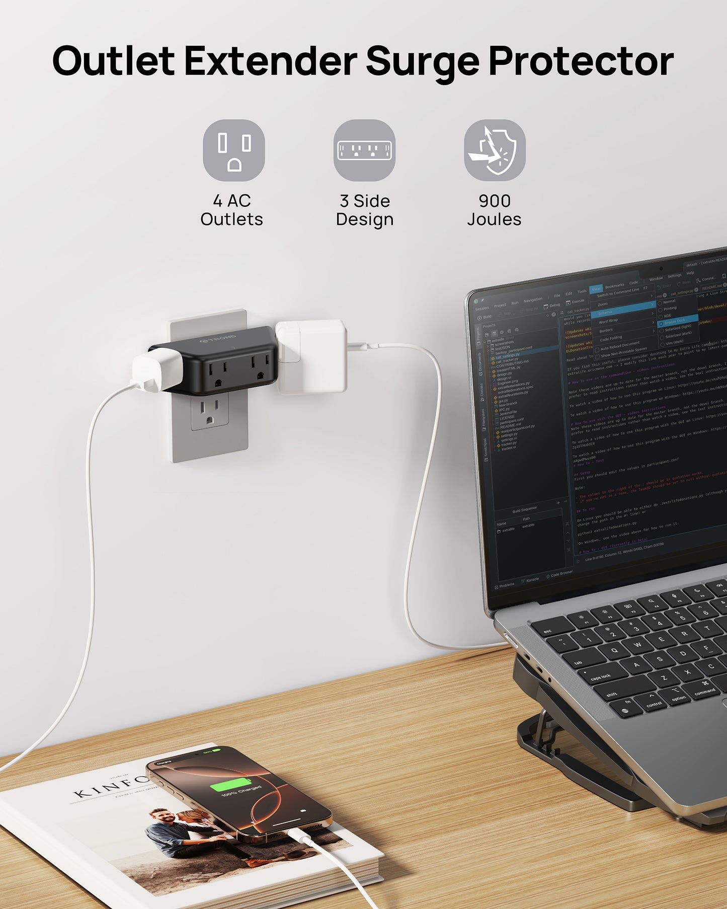 Outlet Extender Surge Protector - Multi Plug Wall Outlet
