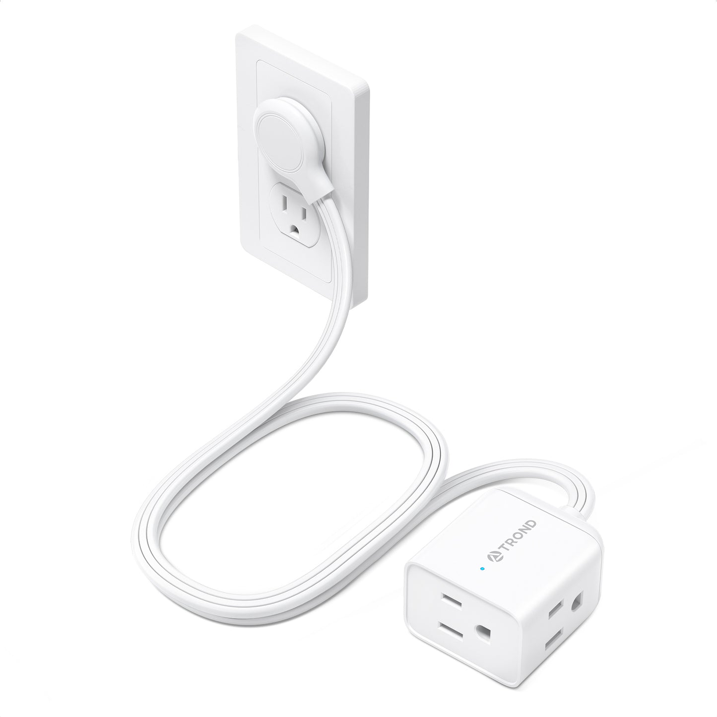 TROND Flat Extension Cord,Right Angled Flat Plug Power Strip