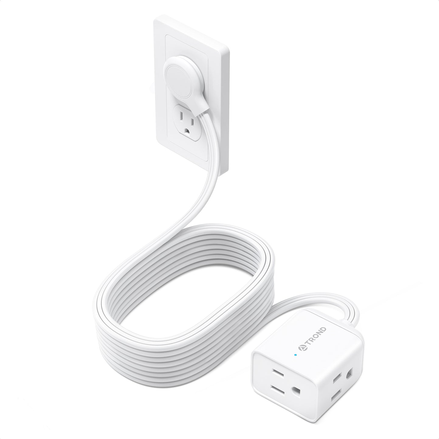 TROND Flat Extension Cord,Right Angled Flat Plug Power Strip