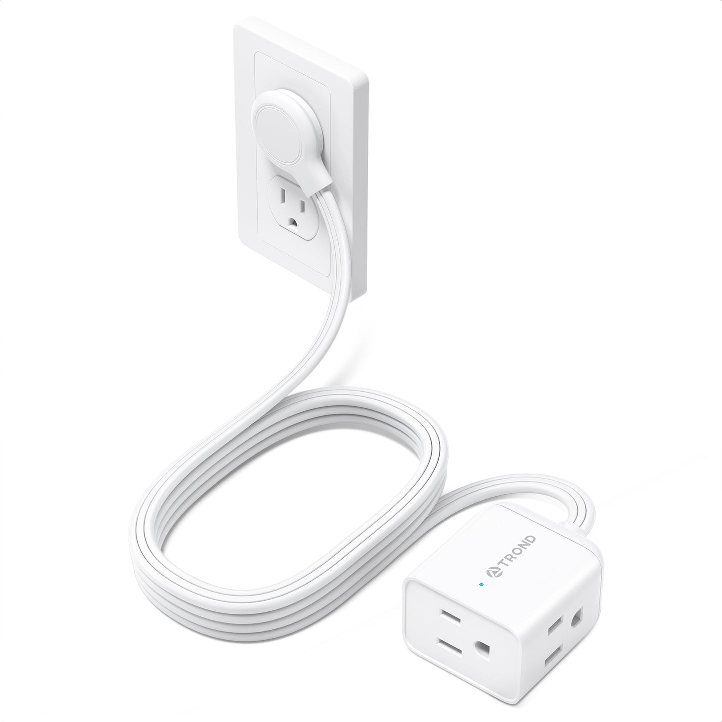 TROND Flat Extension Cord,Right Angled Flat Plug Power Strip