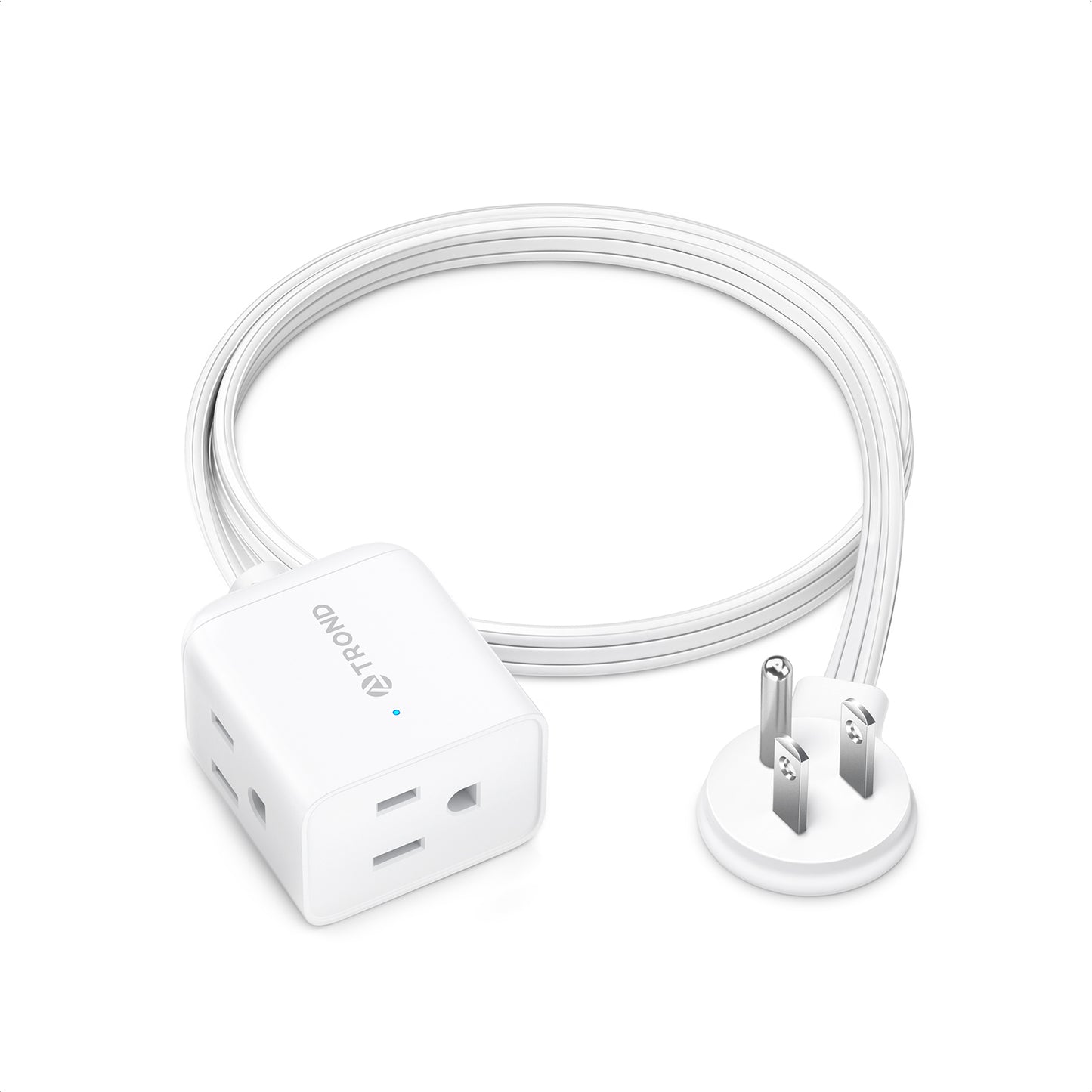 TROND Flat Extension Cord,Right Angled Flat Plug Power Strip