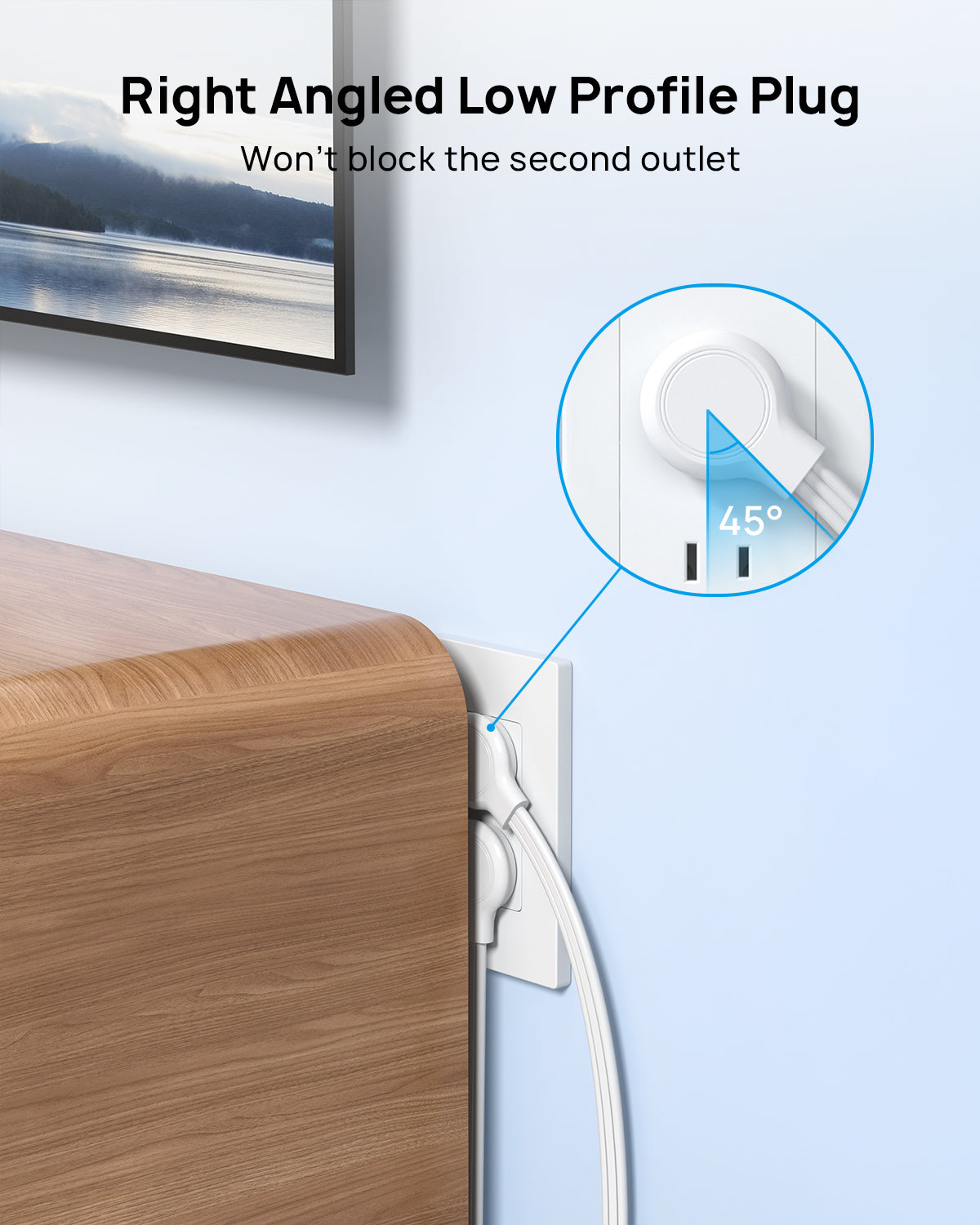 Short Flat Extension Cord Flat Plug Power Strip