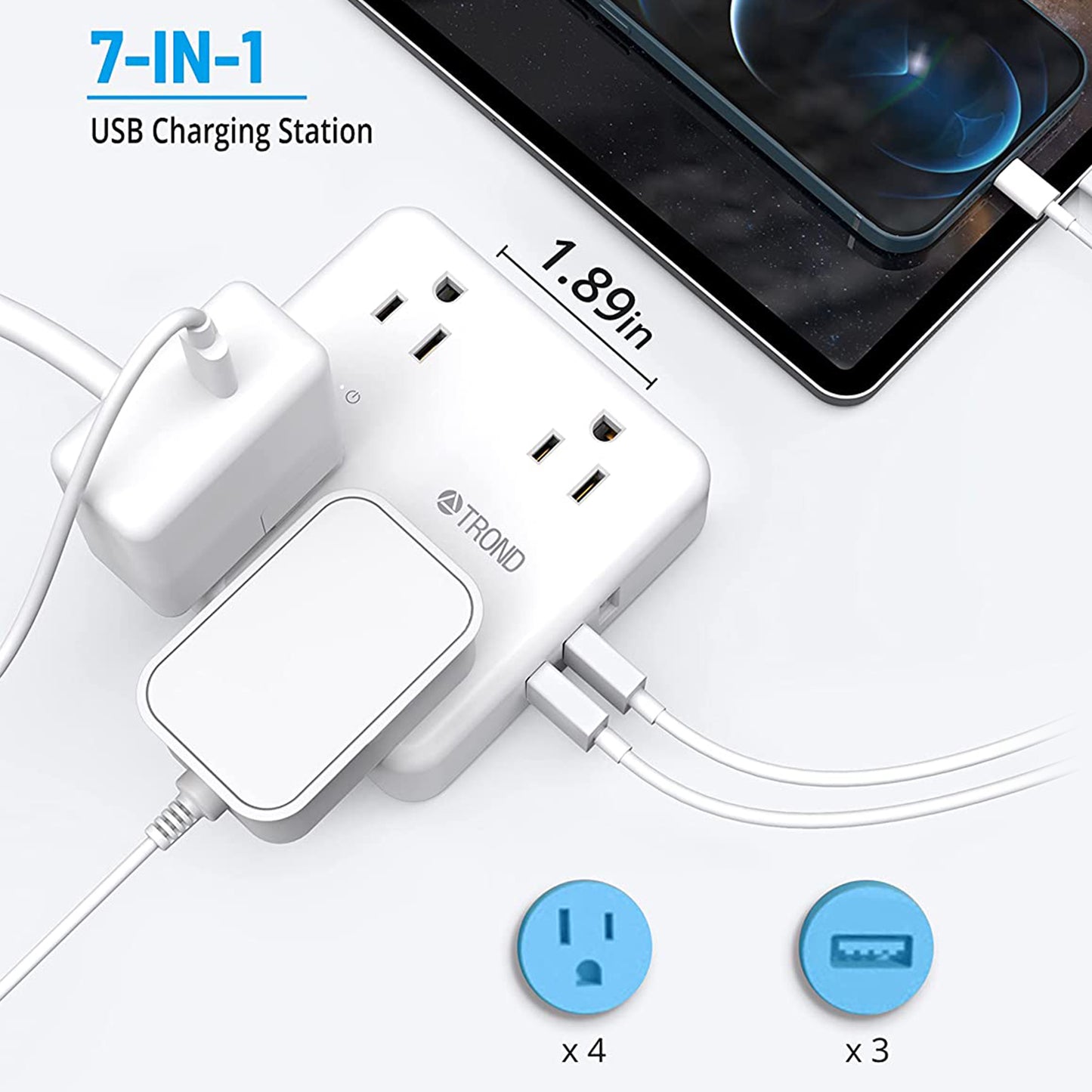 Two Prong Power Strip 10ft