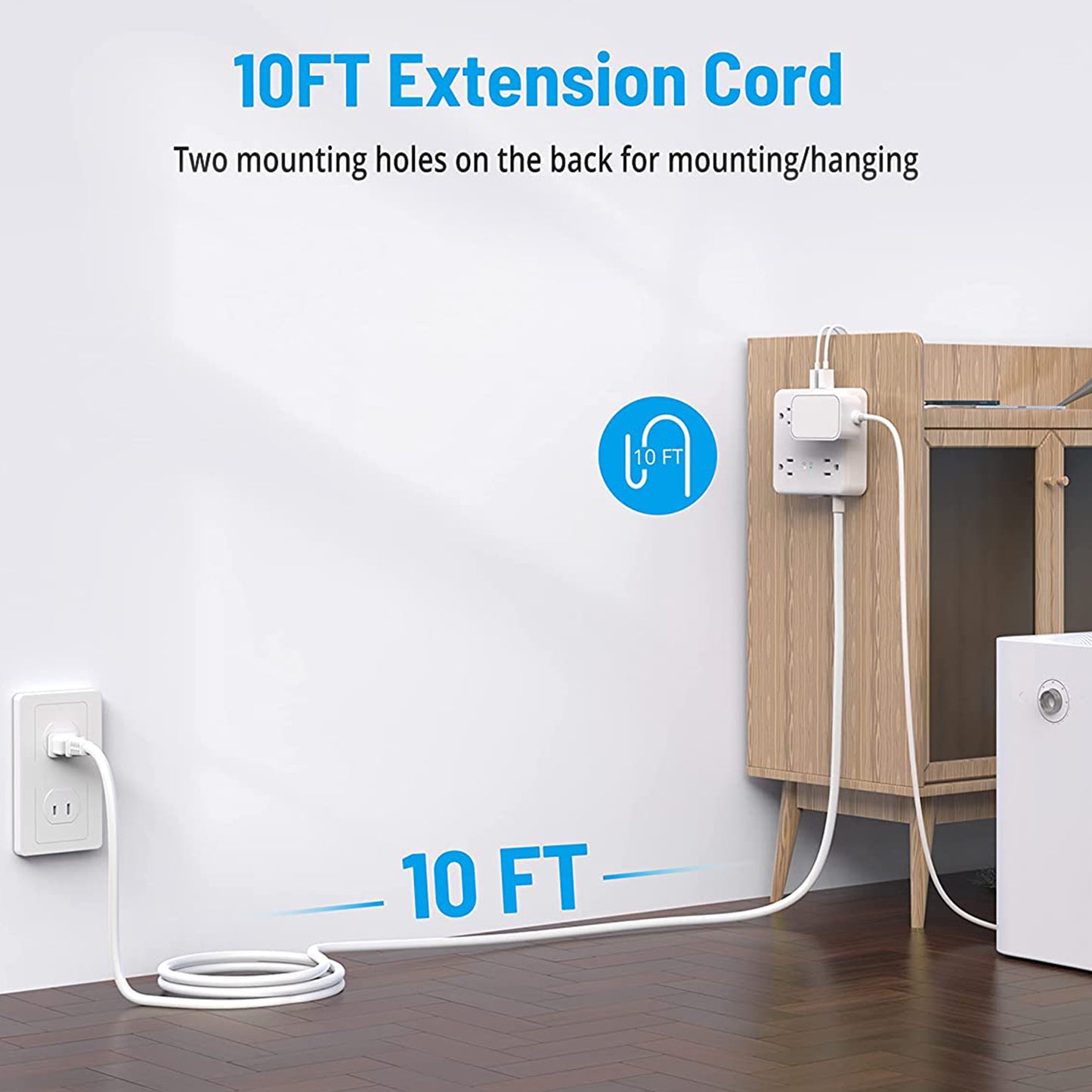 Two Prong Power Strip 10ft