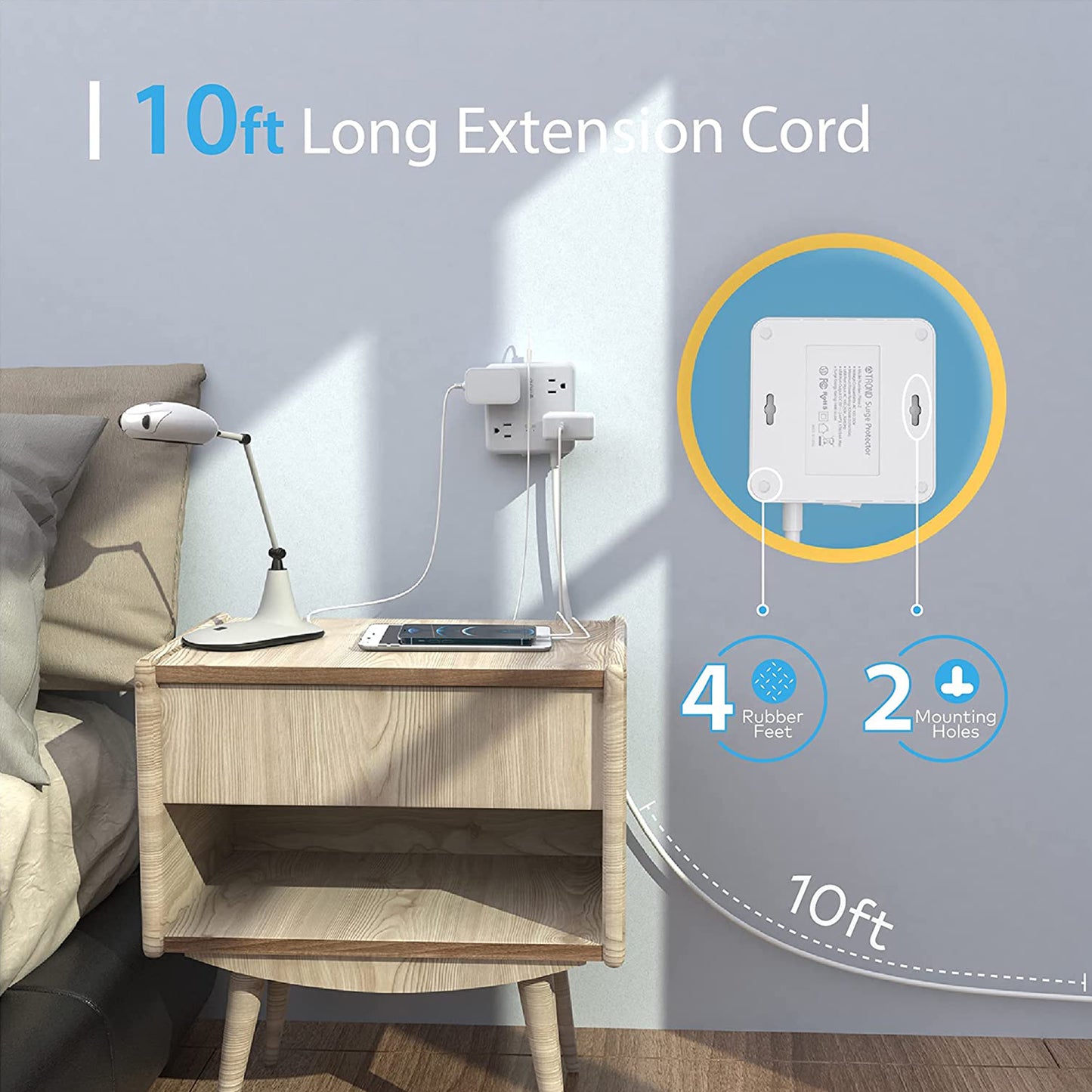 Surge Protector Power Strip 10ft