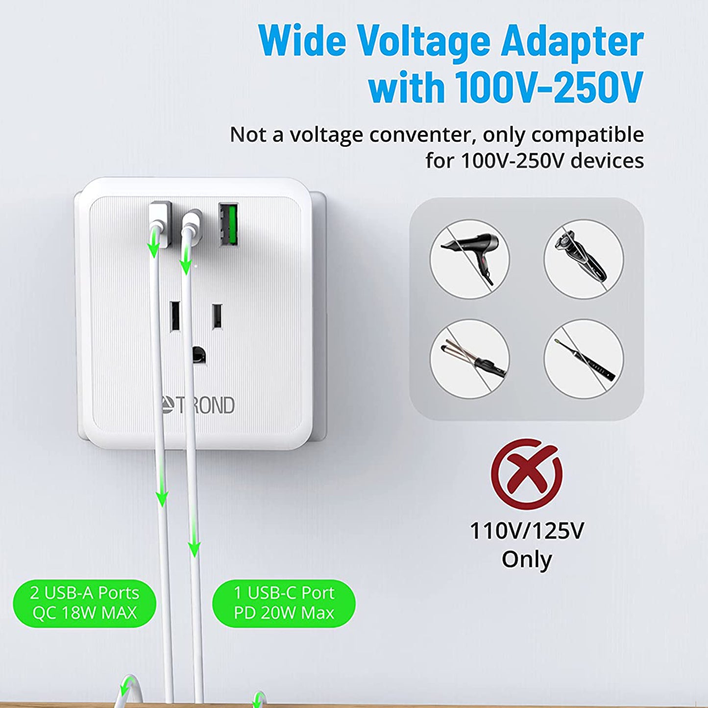 Fast Charging European Travel Plug Adapter