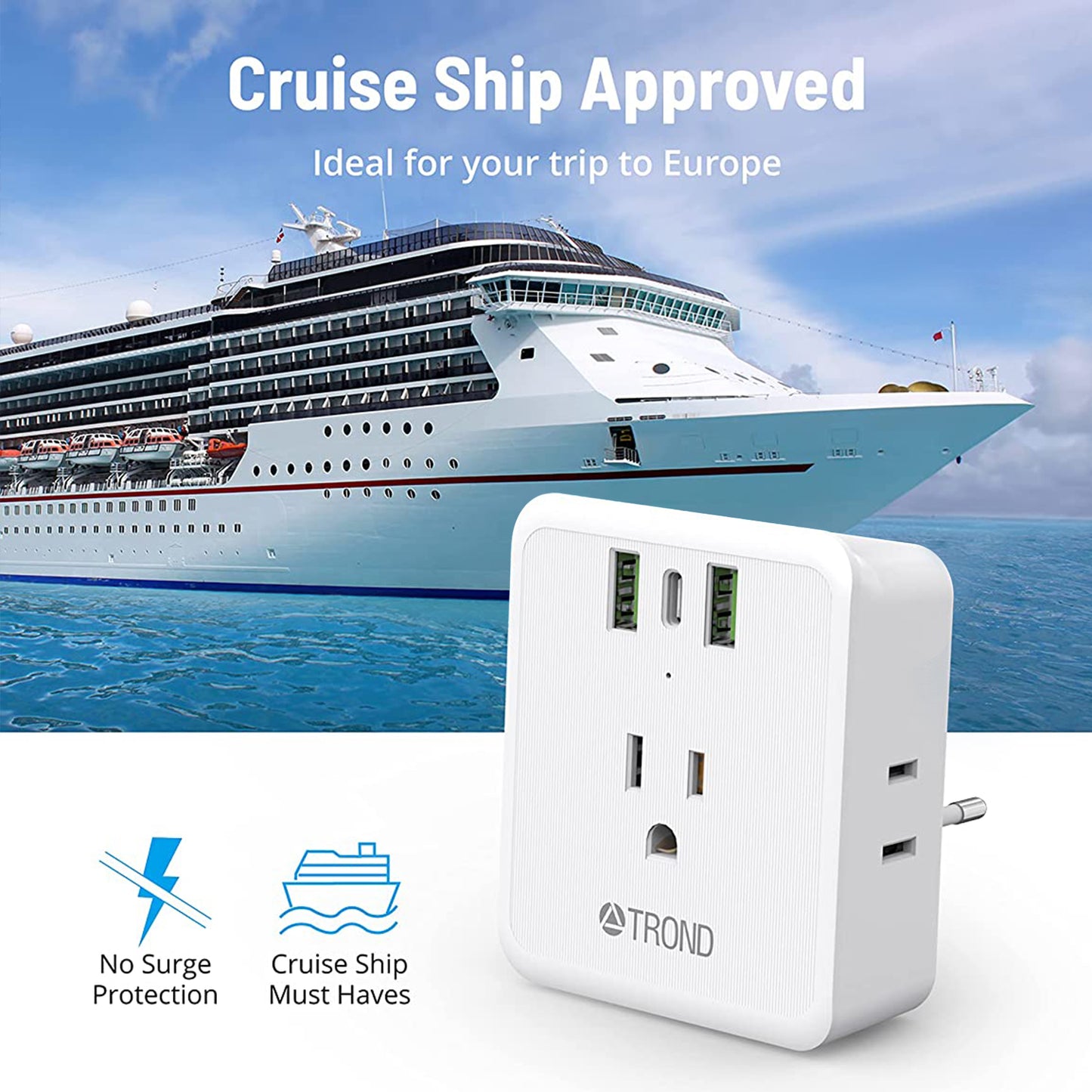 Fast Charging European Travel Plug Adapter