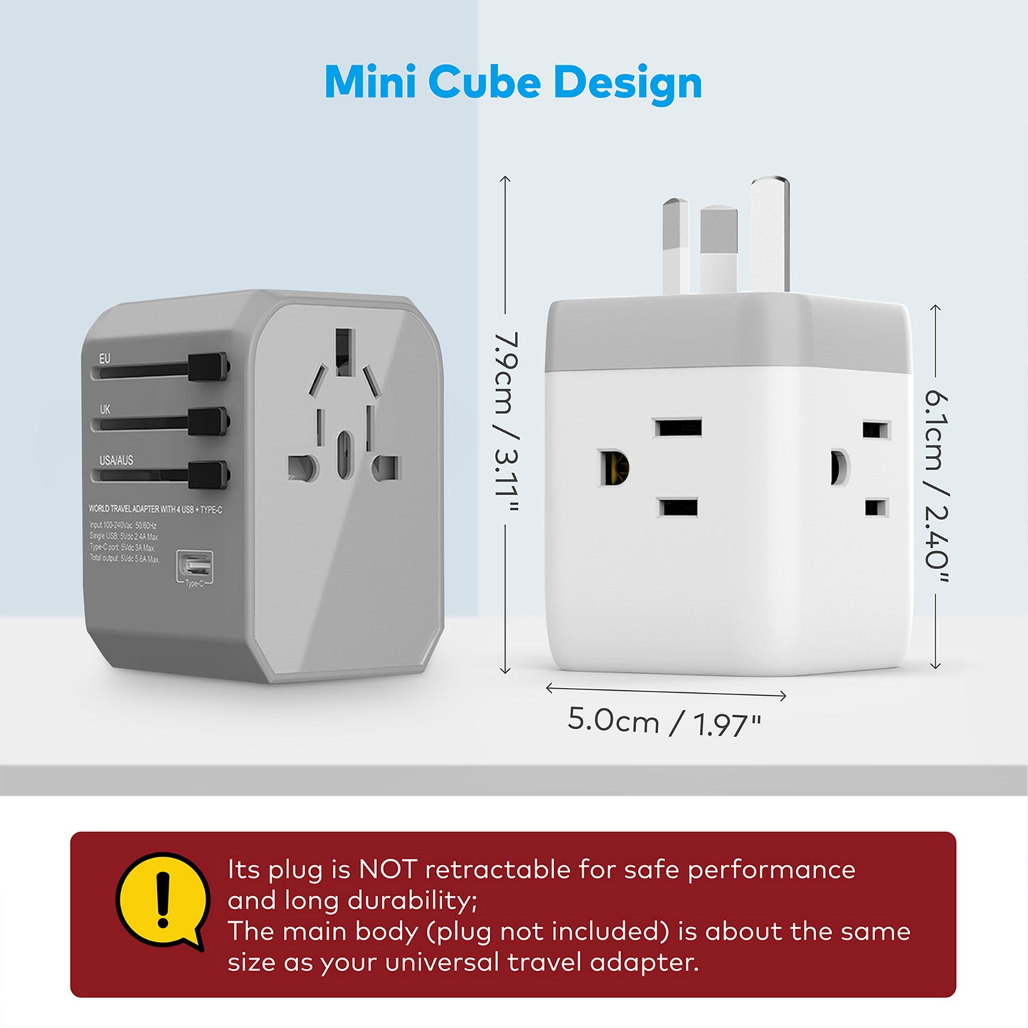 Travel Plug Adapter for US to Australia