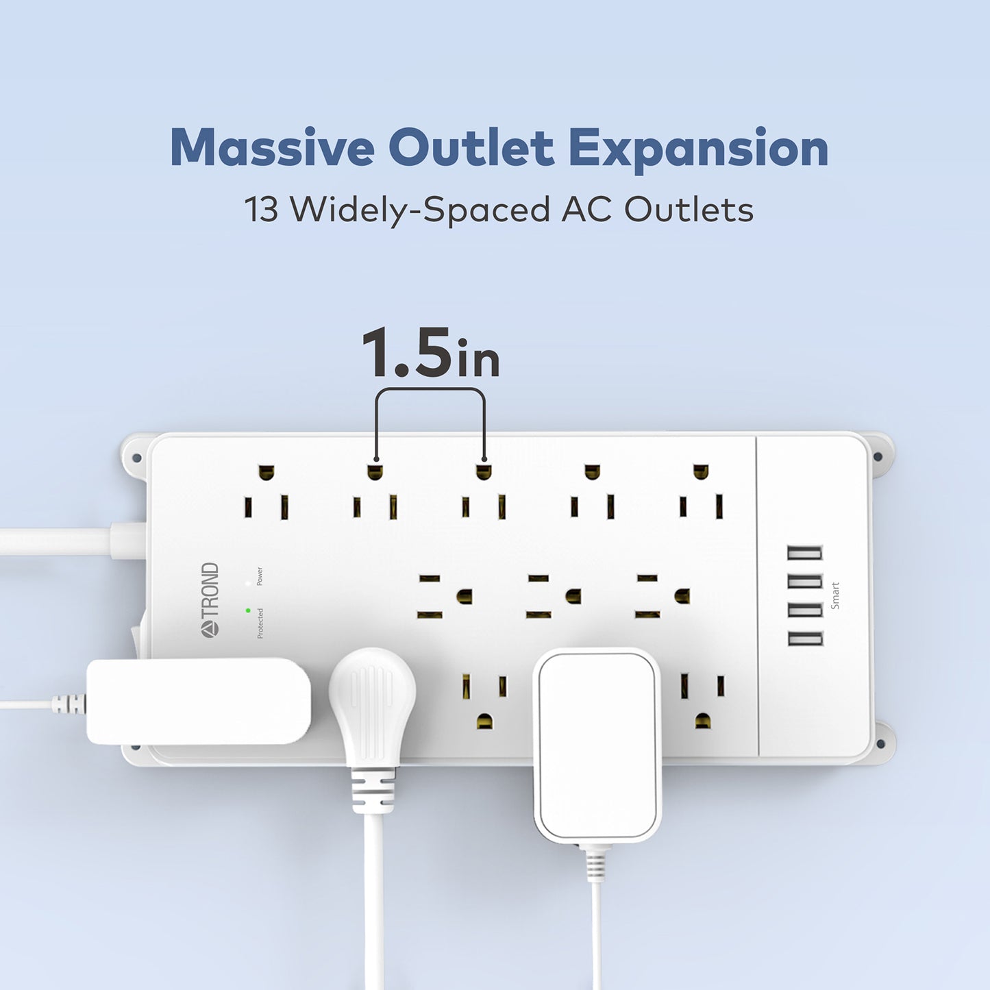 13-Outlet Surge Protector w/ 4 USB Ports, 4000J