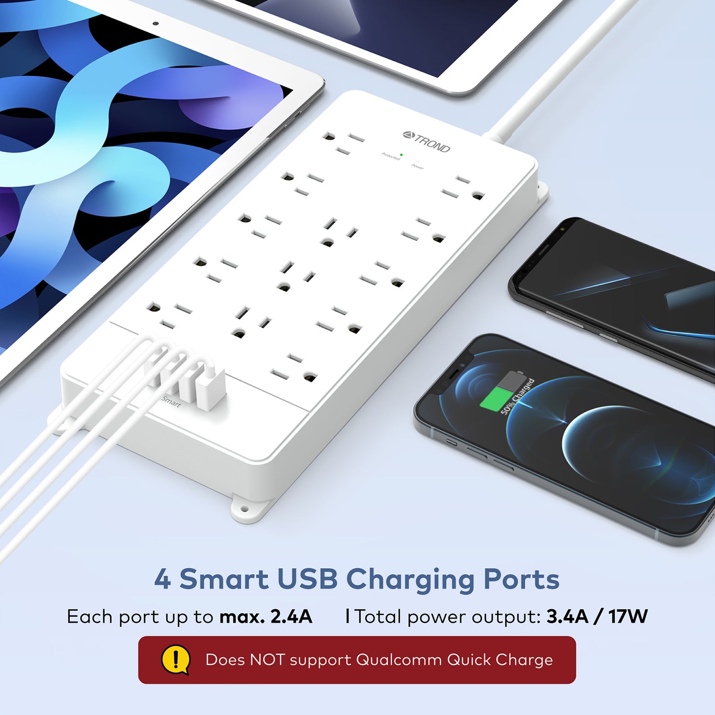 13-Outlet Surge Protector w/ 4 USB Ports, 4000J