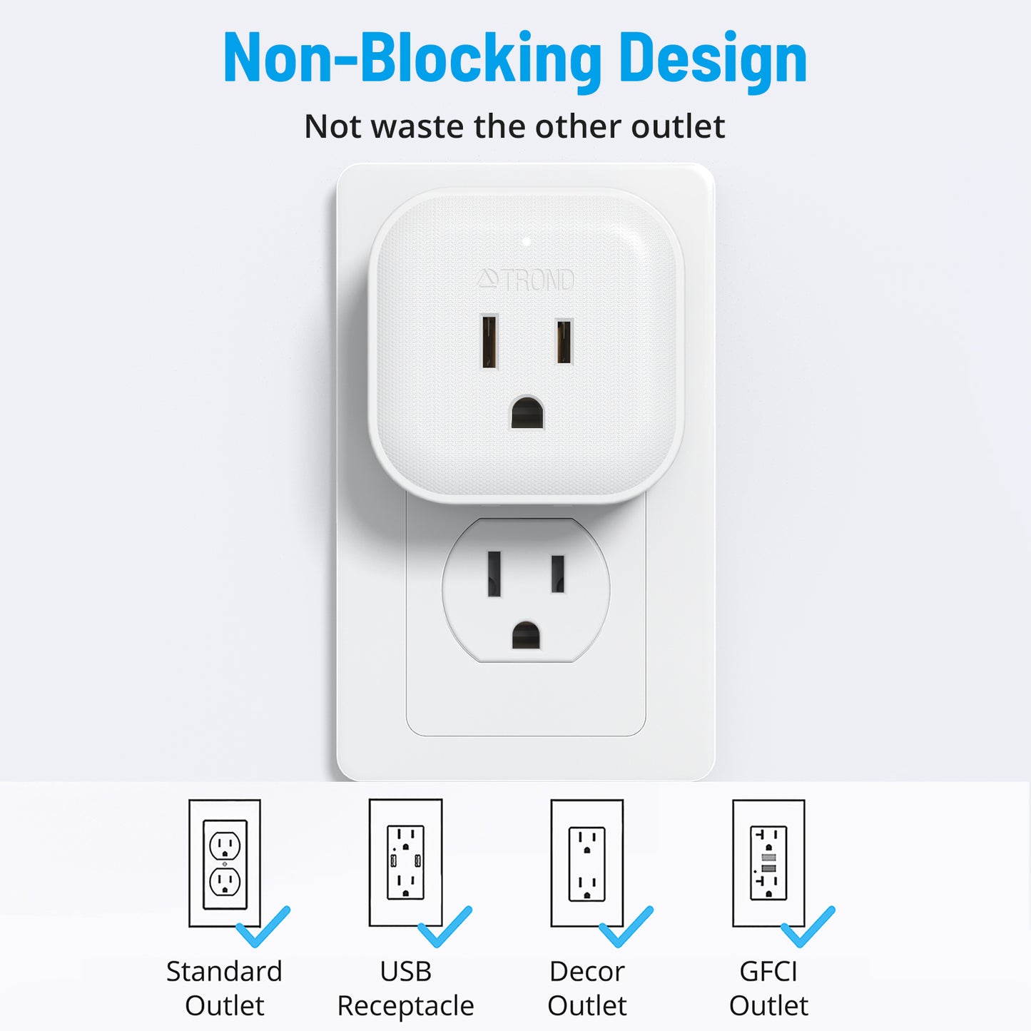 Multi Plug Outlet Extender - 2 Packs Outlet Splitter with 4 Electrical Charger Cube Outlets