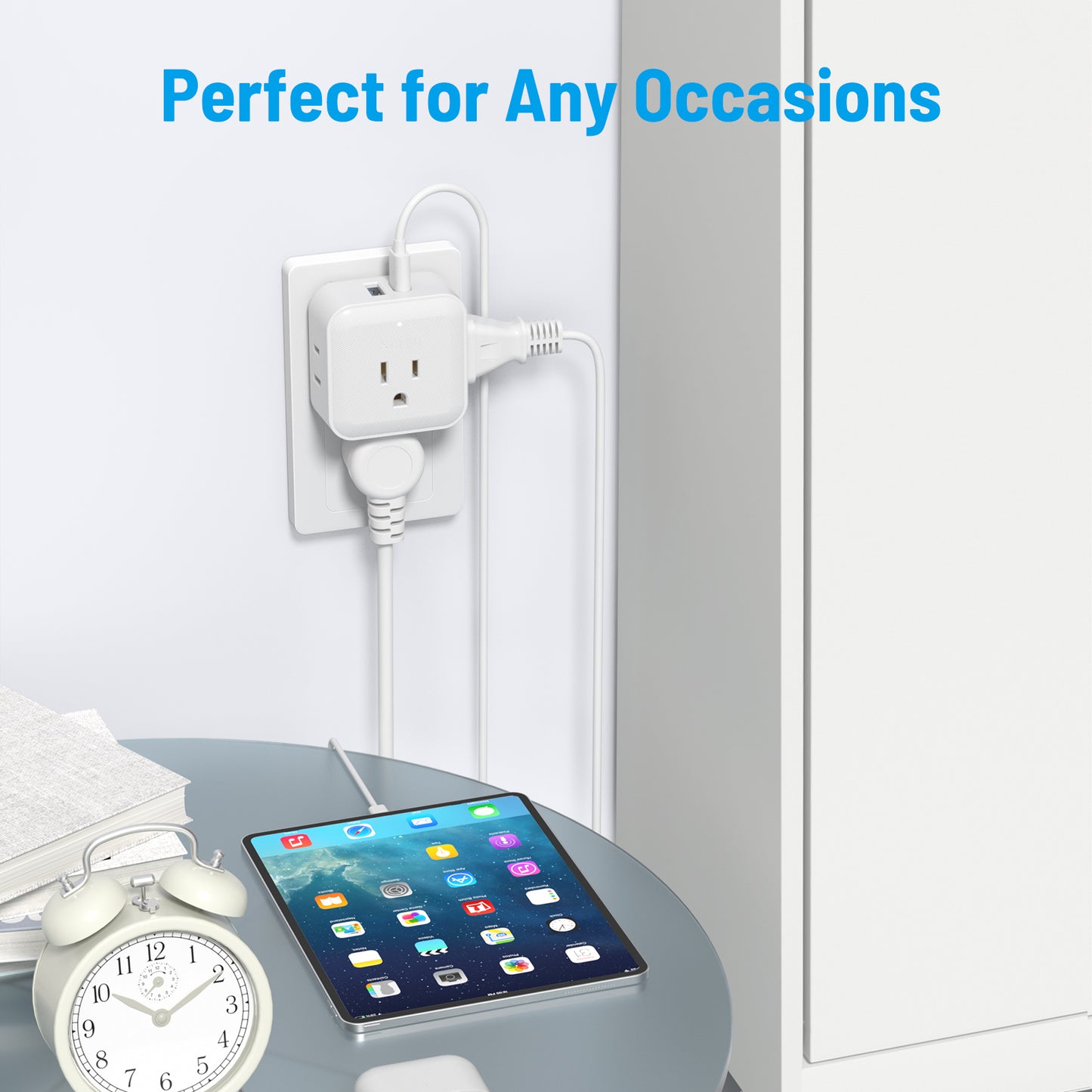 Multi Plug Outlet Extender with USB, TROND Outlet Splitter with 2 USB Wall Charger(1 USB C), 4 Outlet Expander