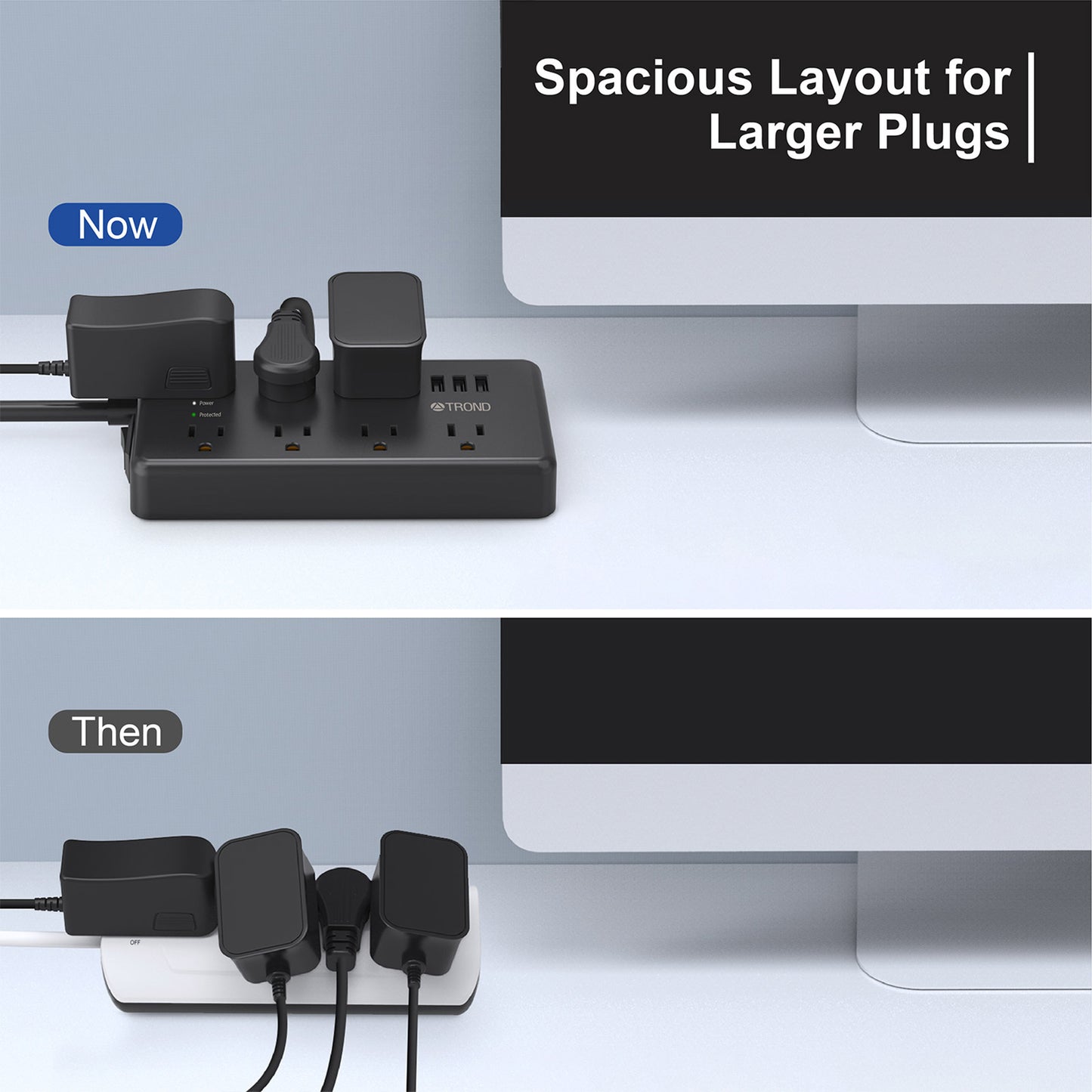 Surge Protector w/ 3 USB Ports, 4ft, 1300J 5/7 Outlet